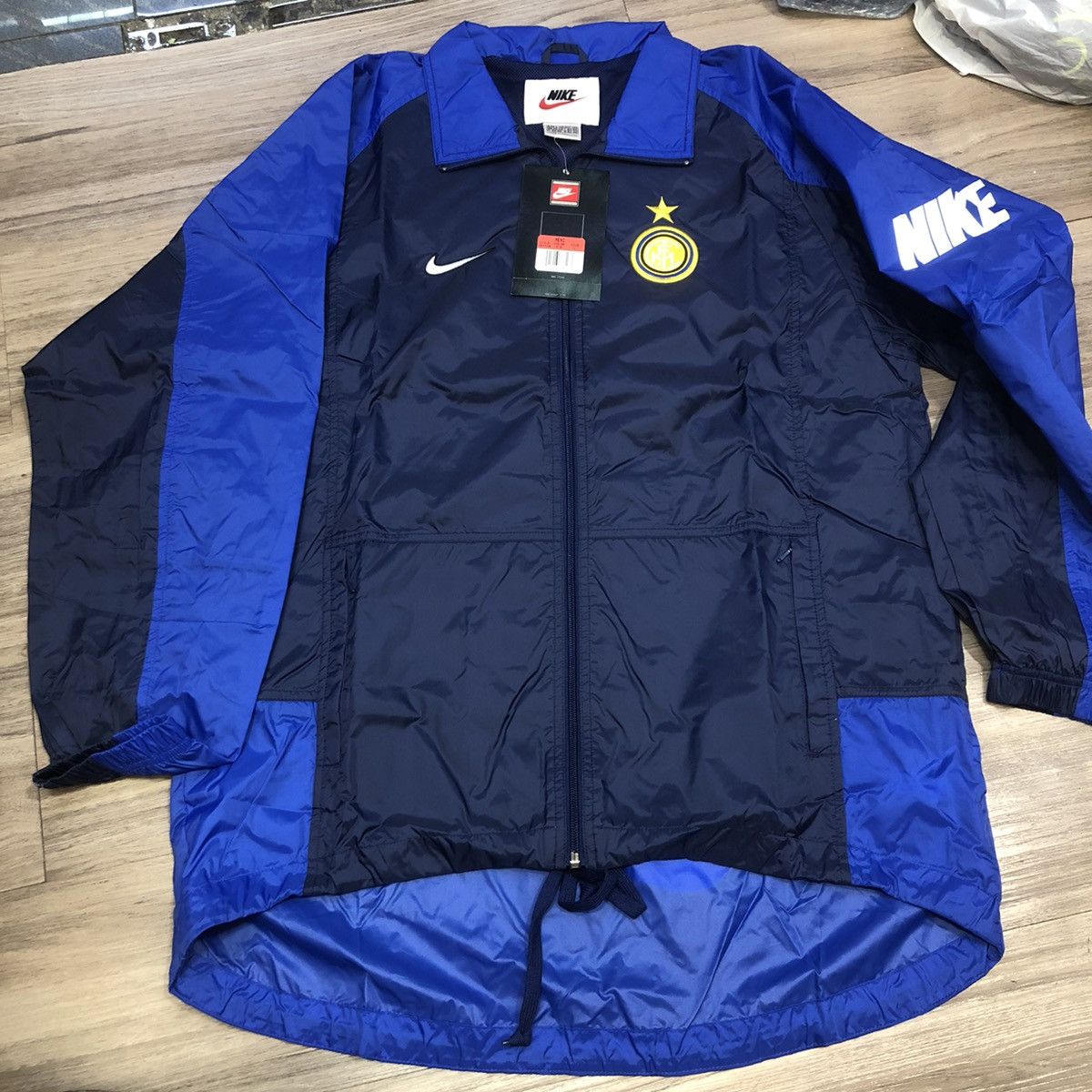 Image of Bloke x Nike Inter Milan 90's Vintage Jacket in Blue/Navy, Men's (Size Large)