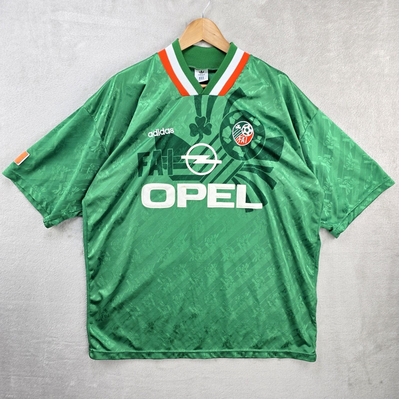 Adidas Ireland FAI 1994 1995 Home Vintage Soccer Jersey XL