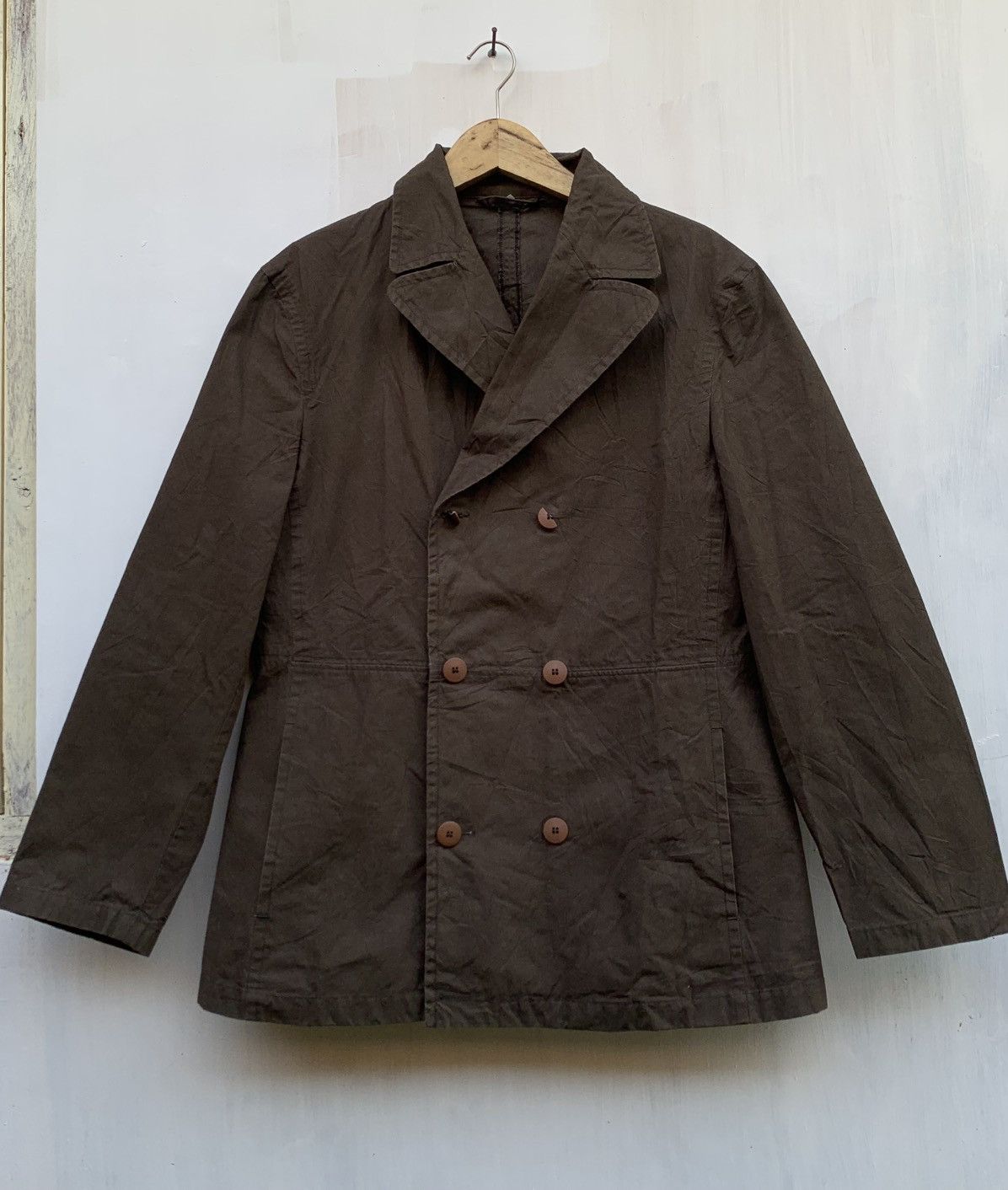 Emporio Armani × Giorgio Armani × Vintage Vintage 80’s Emporio Armani Italy cotton blazers sports Size 42R - 1 Thumbnail