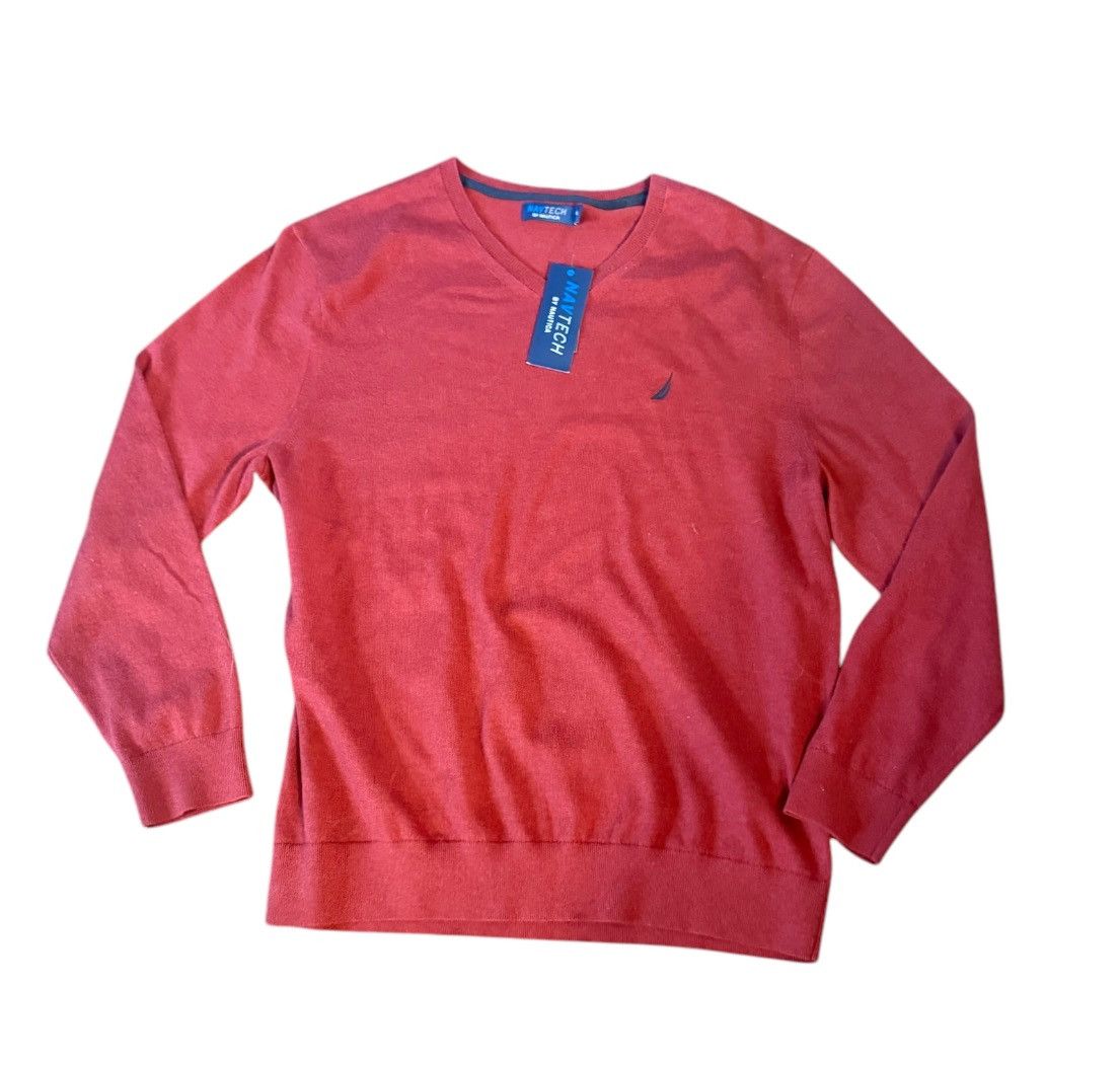 Nautica Nautica Men's Navtech Red V-Neck LS Sweater 2XL XXL NWT Size US XXL / EU 58 / 5 - 6 Thumbnail