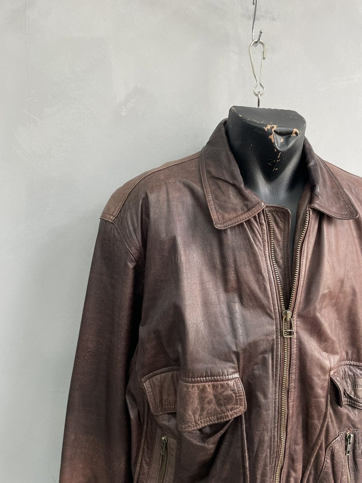Schott Retro schott style aviation bomber 90s leather jacket y2k Size US L / EU 52-54 / 3 - 4 Thumbnail