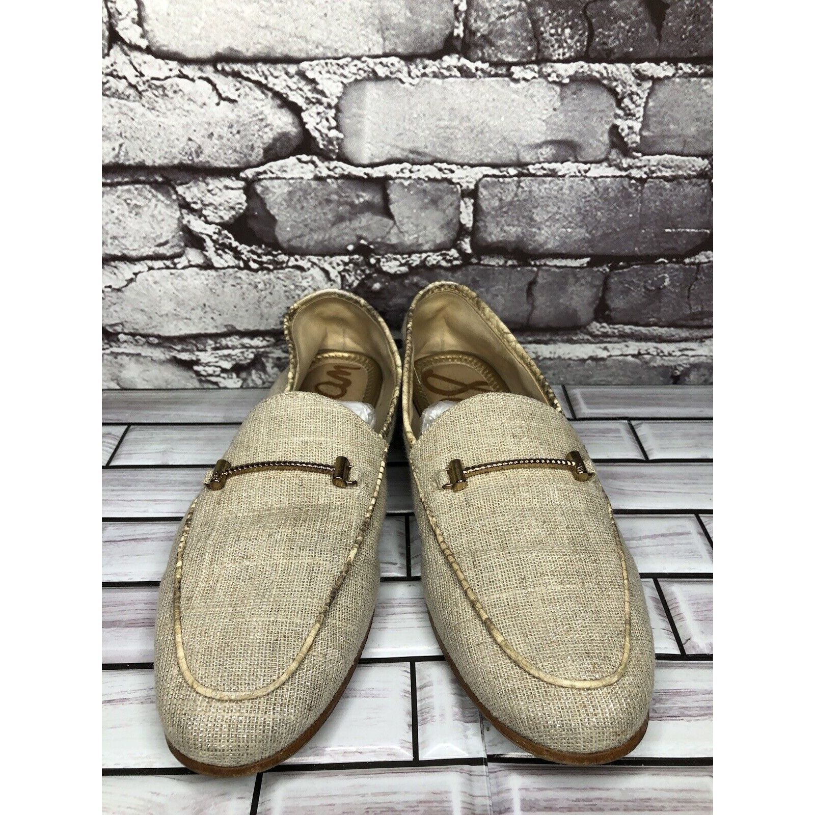 Sam Edelman Sam Edelman Lior Beige Leather Horsebit Almond Toe Slip On F Size US 9 / IT 39 - 10 Thumbnail