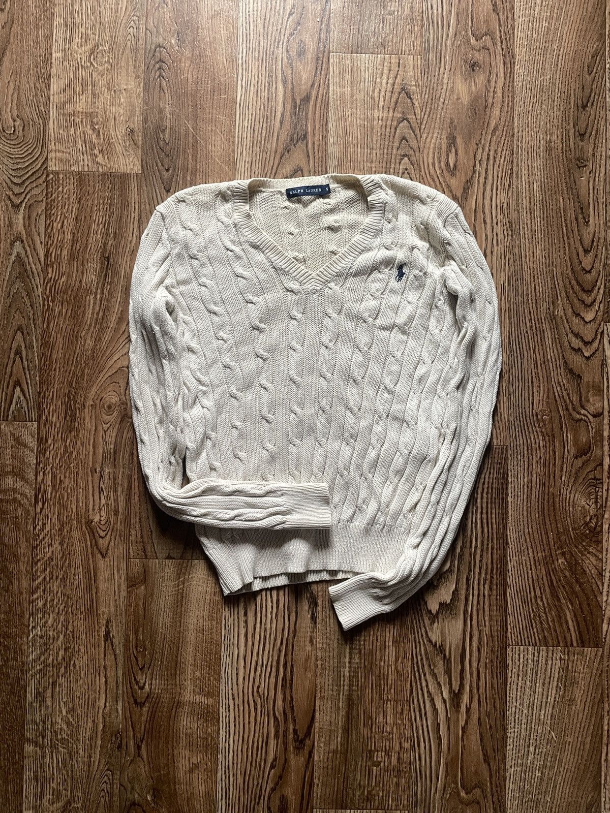 Polo Ralph Lauren Polo Ralph Lauren sweater Knitted vintage 90s V-neck Size S / US 4 / IT 40 - 1 Thumbnail