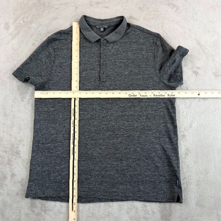 John Varvatos John Varvatos Polo Shirt Linen Steel Grey Men XL Short Sleeve Knit 1/4 Zip Designer Grunge Vintage: No Regular Shirts Mens Size US XL / EU 56 / 4 - 5 Thumbnail