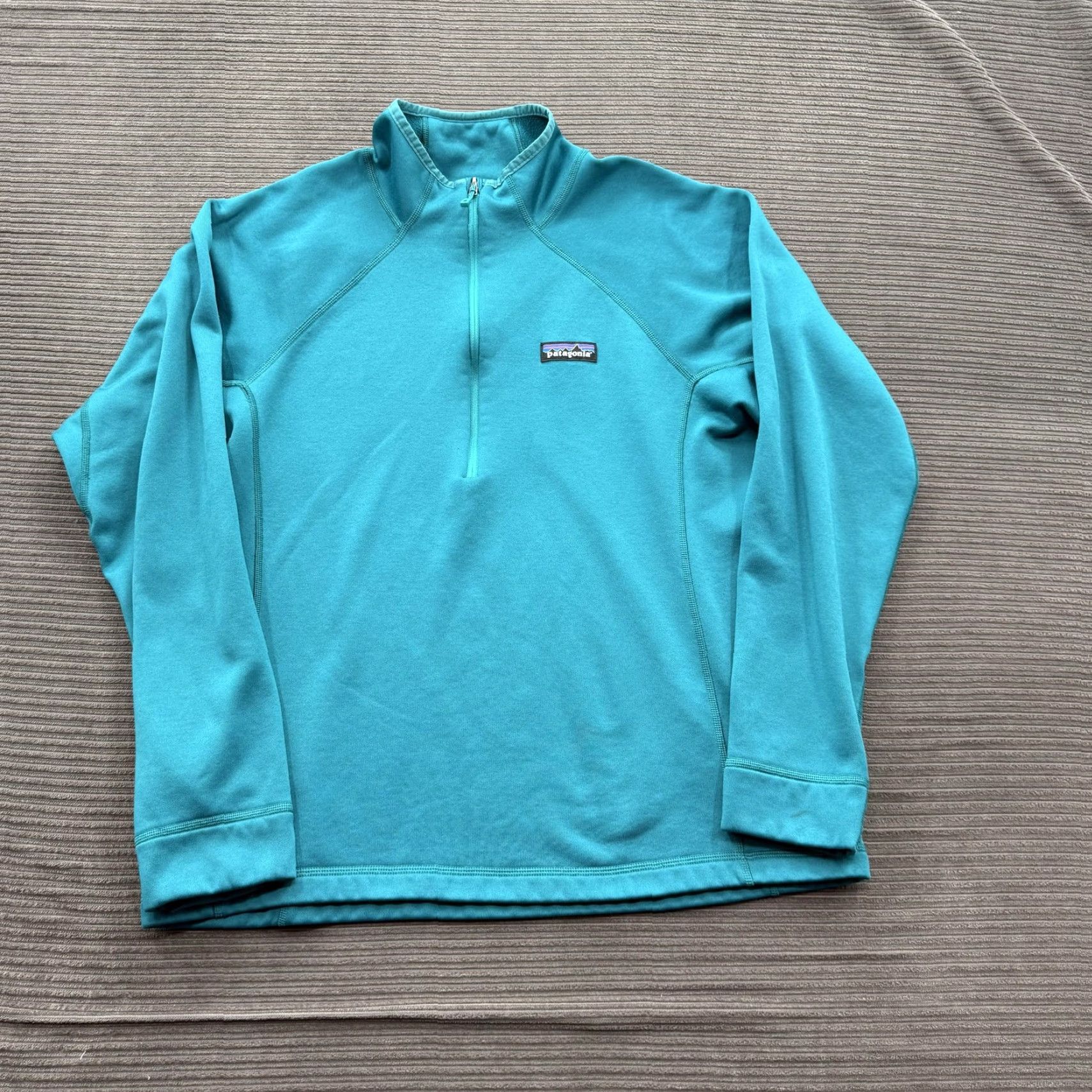 Patagonia Patagonia Pullover Womens Medium Blue Quarter Zip Stretch Outdoor Downstream Investments Logo Raglan Sleeve Mock Neck Athletic 1/4 Zip Size M / US 6-8 / IT 42-44 - 2 Thumbnail