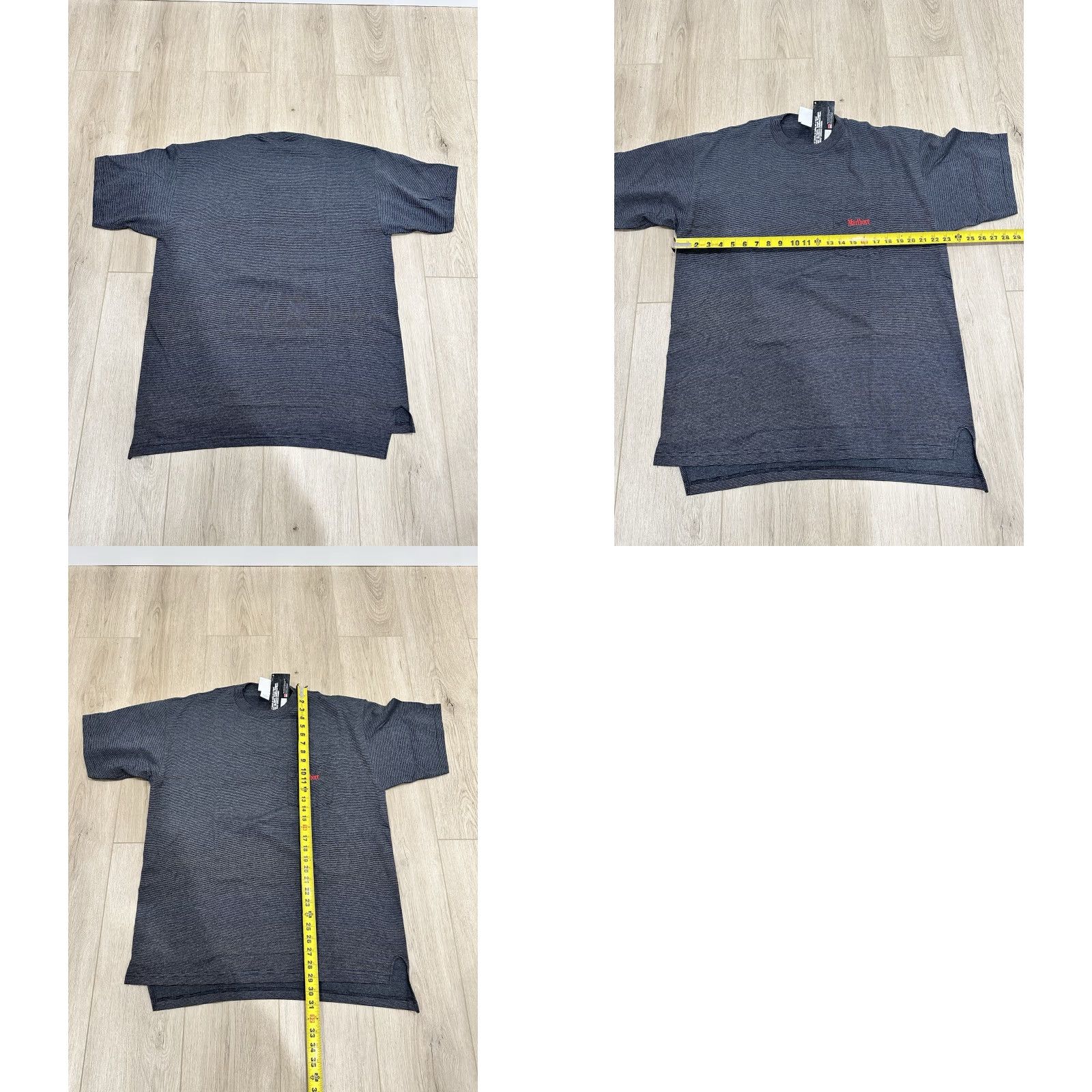 Marlboro VINTAGE Marlboro T-Shirt Striped Pocket Black Grey 2XL Adult USA CreW Neck Short Sleeve Mens Womens Unisex 90s 80s Classic USA Marlboro Shirt Size US XXL / EU 58 / 5 - 8 Thumbnail
