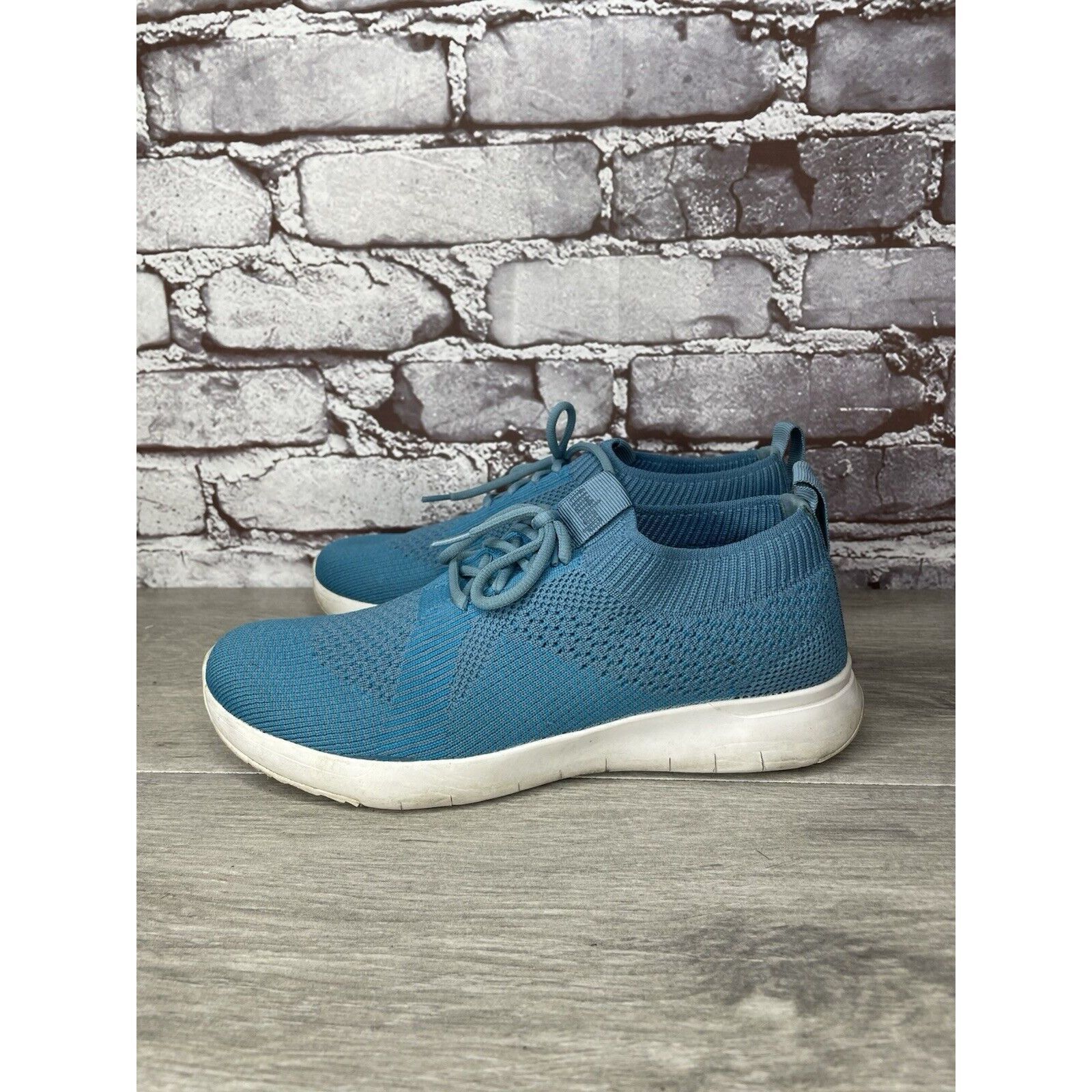 Other FITFLOP UBERKNIT Teal Blue Stretch Knit Mesh Wedge Sneakers Size US 6 / IT 36 - 16 Thumbnail