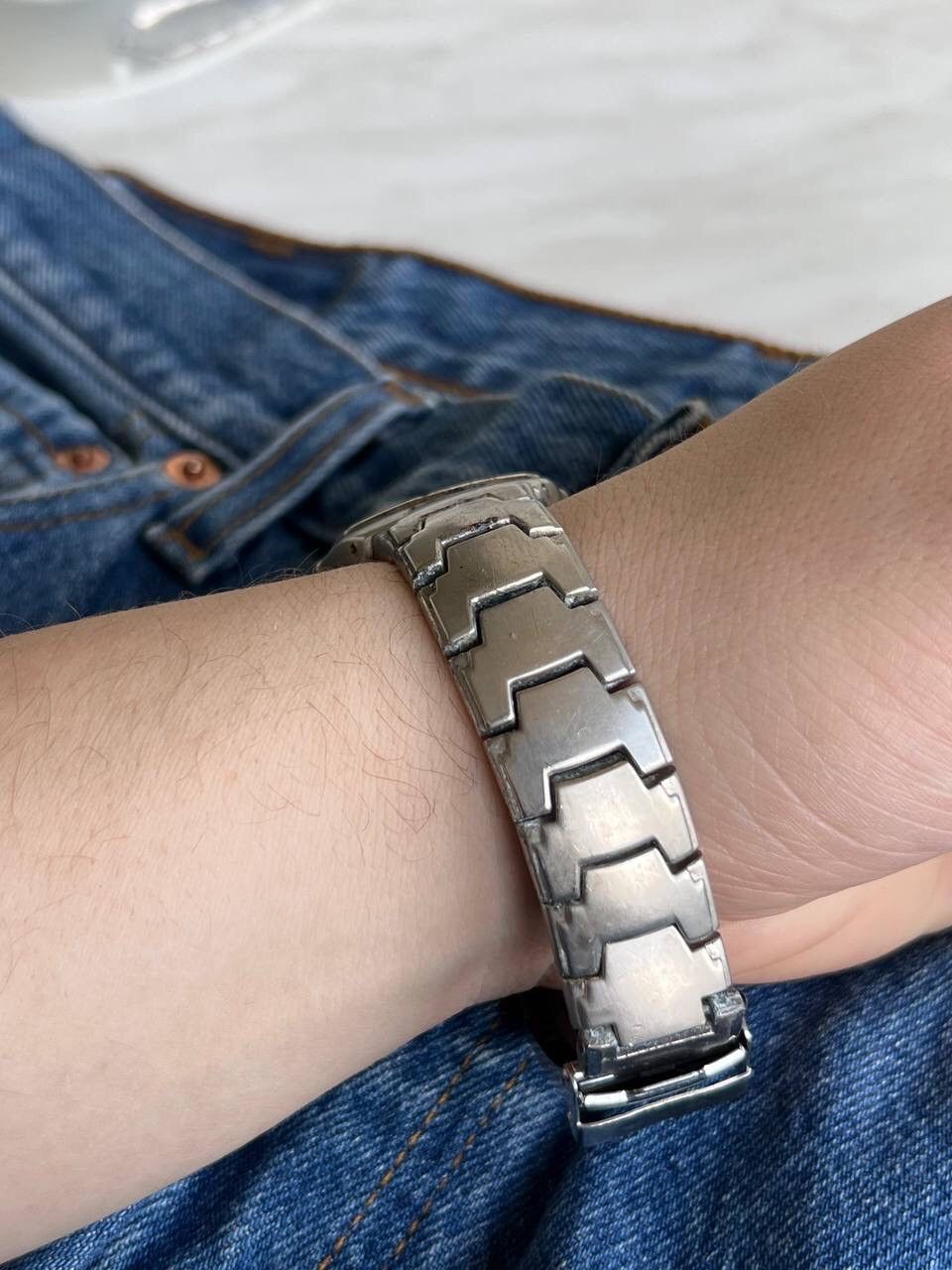 Japanese Brand × Vintage Vintage Swiss 4U futuristic Watch Steel Metal Bracelet Size ONE SIZE - 4 Thumbnail
