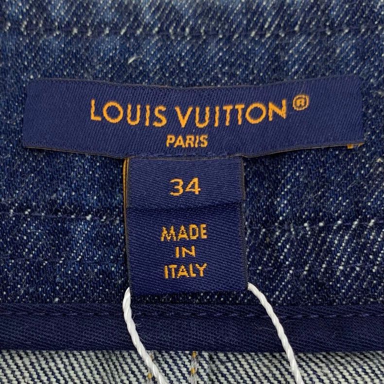 Louis Vuitton Louis Vuitton 23 Dark Blue Worn Cotton Casual Zip Denim Sk Size 33" - 6 Thumbnail
