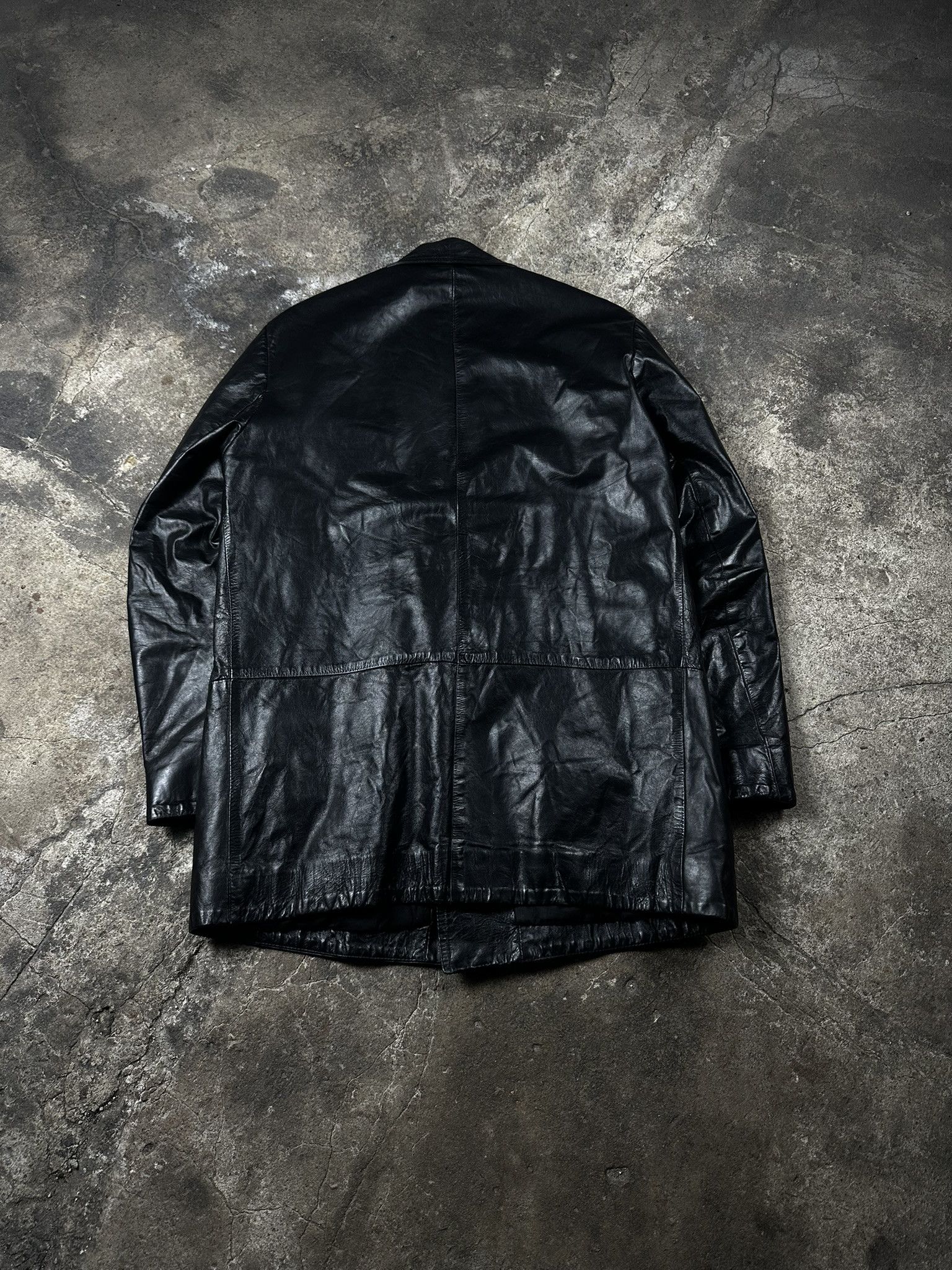 Versace Vintage Versace Jeans Couture Leather Double Breasted Coat Size US XL / EU 56 / 4 - 7 Thumbnail