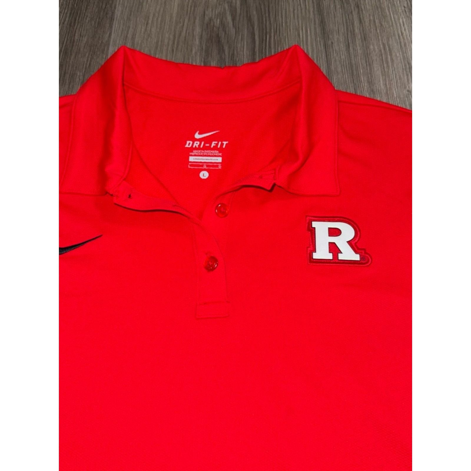 Nike Nike Rutgers Dri Fit Red Polo Size Large College Sports Size L / US 10 / IT 46 - 2 Thumbnail