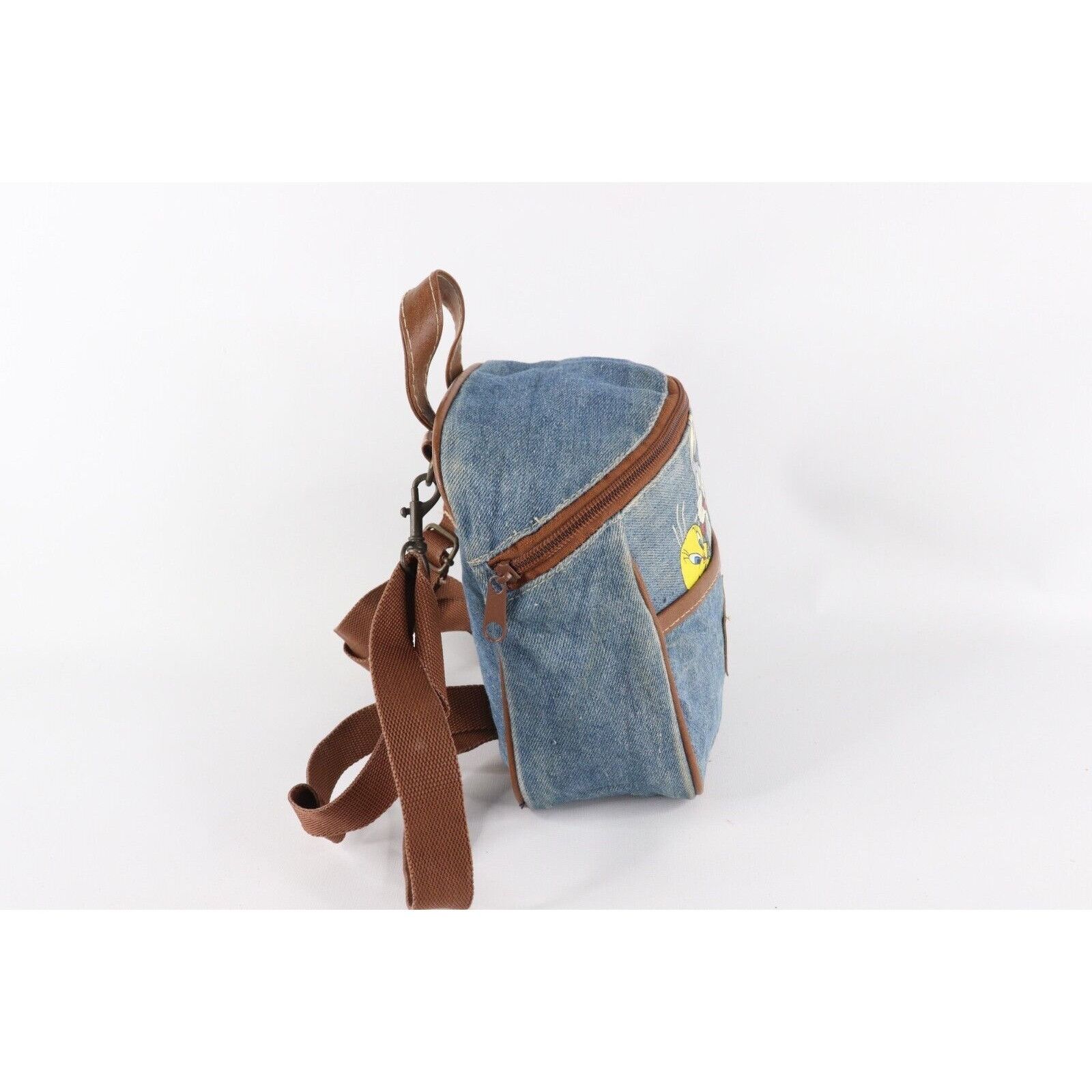 Vintage Vintage 90s Distressed Looney Tunes Denim Mini Backpack Bag Size ONE SIZE - 5 Thumbnail