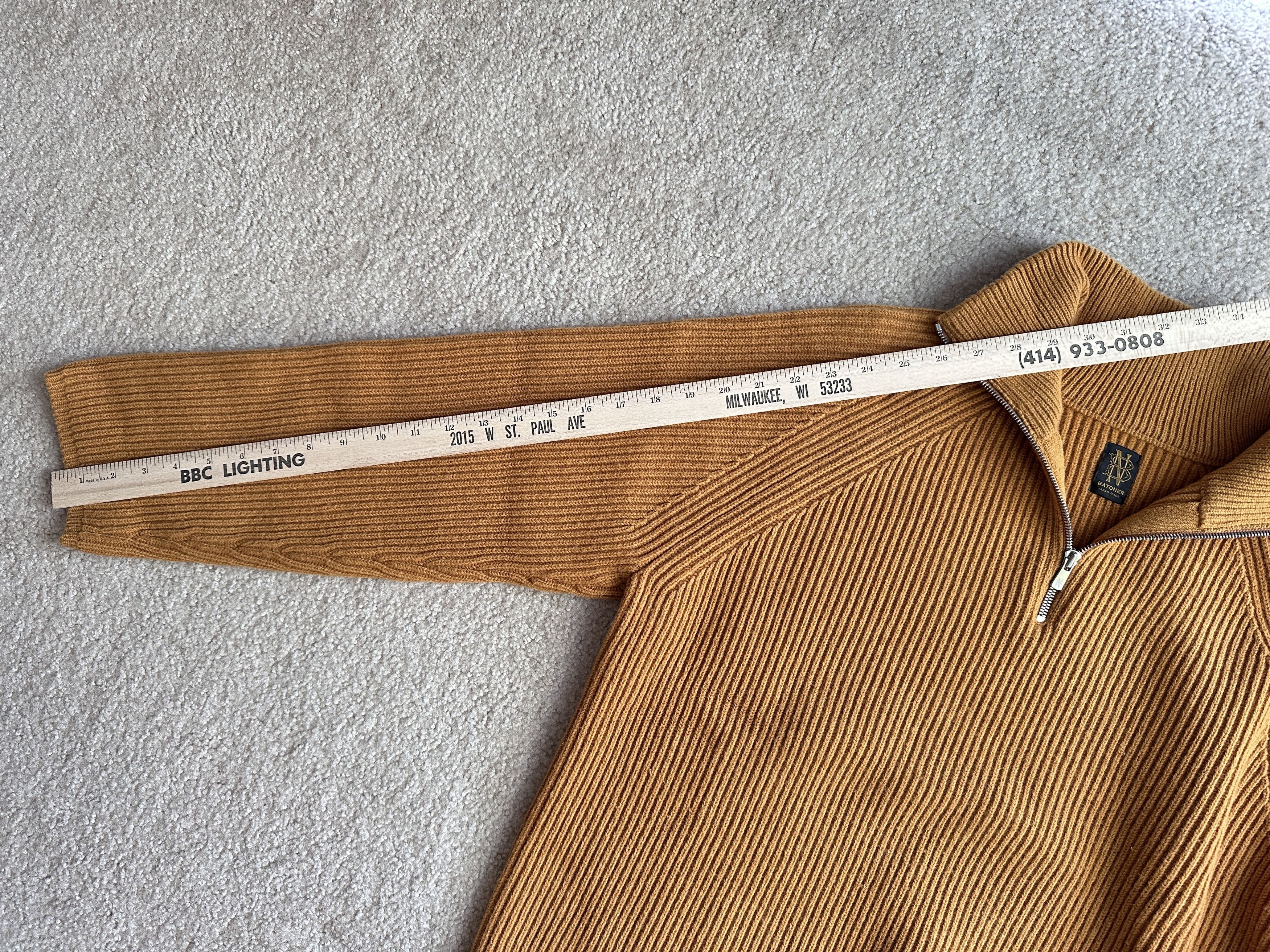 Batoner Batoner Solid Wool Knit Sweater Gold 1/4 Zip Size US M / EU 48-50 / 2 - 8 Thumbnail