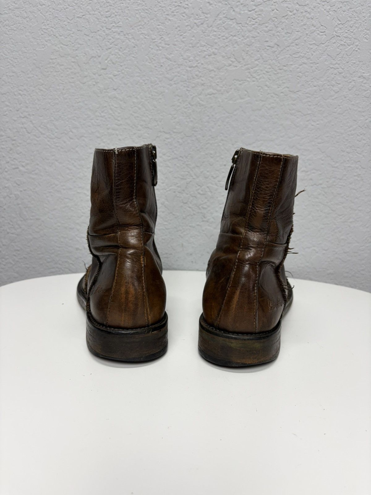 If Six Was Nine Vintage Italian AS 98 Rick Owens Style Leather Biker Boots Size US 9 / EU 42 - 10 Thumbnail