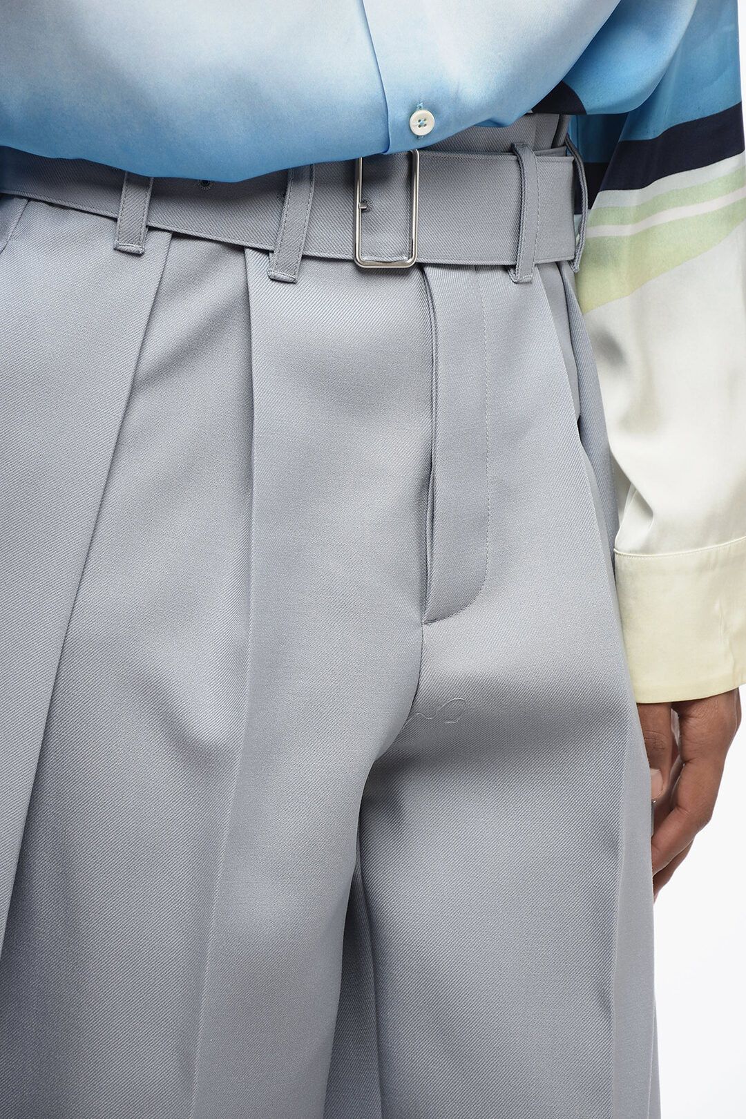 Jil Sander og1mm0625 Double-pleated Wool Pant in Grey Size US 30 / EU 46 - 3 Thumbnail