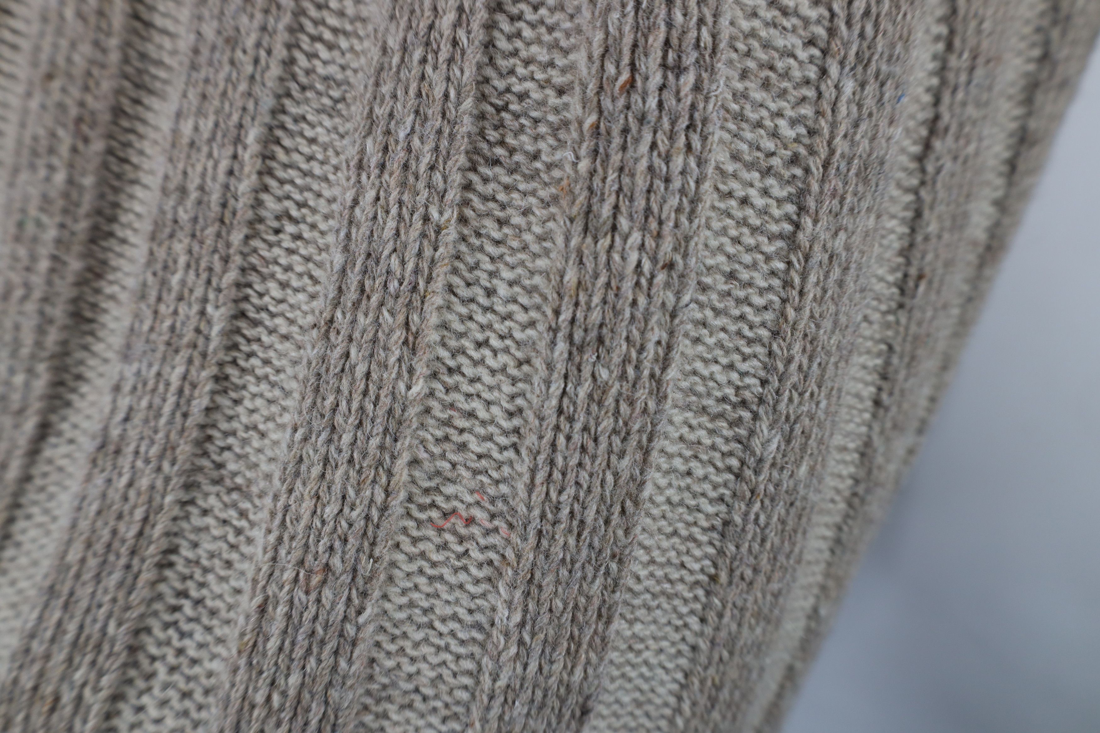 Vintage Vintage 90s Streetwear Ribbed Knit Mock Neck Sweater Beige Size US M / EU 48-50 / 2 - 5 Thumbnail