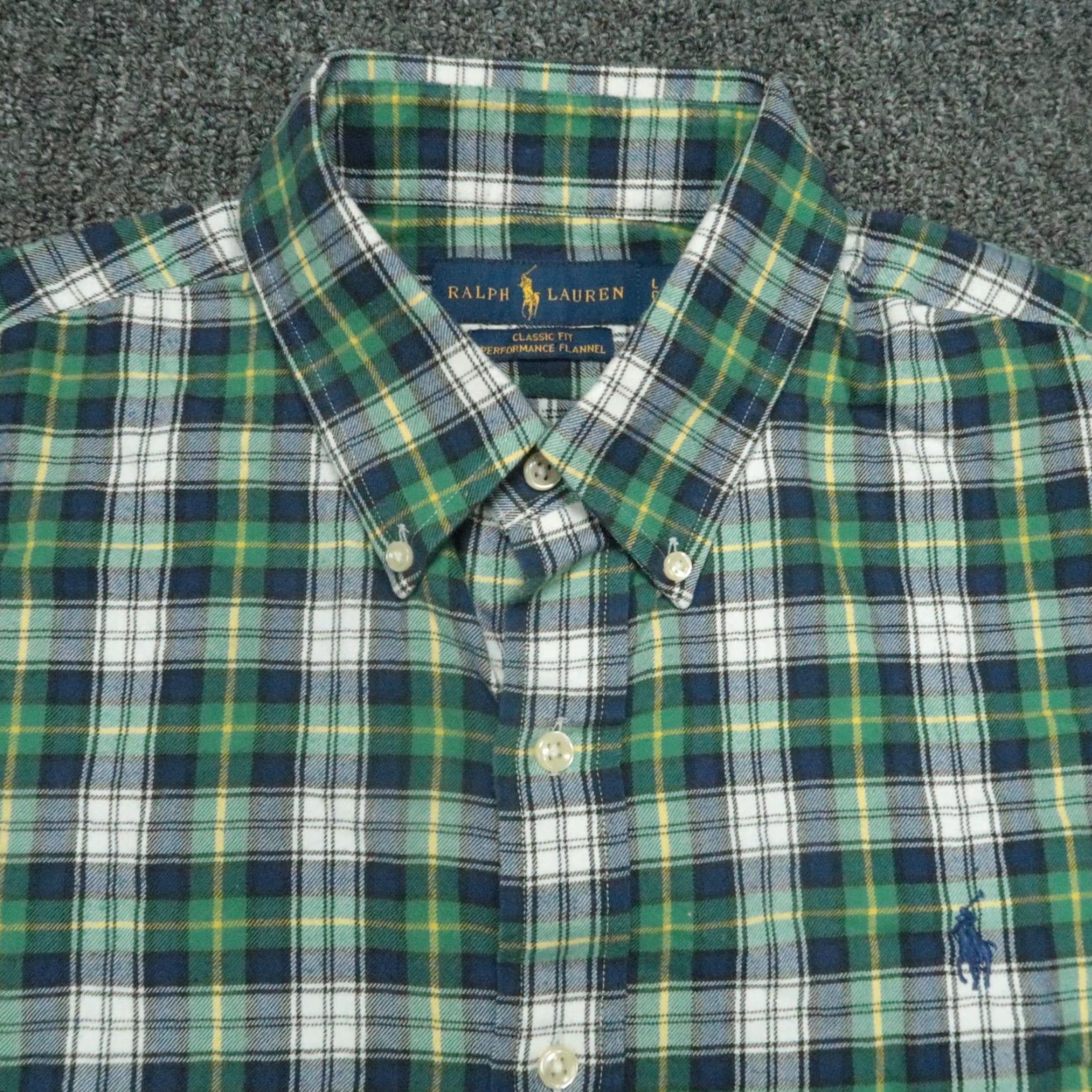 Ralph Lauren Ralph Lauren Shirt Mens Large Green Plaid Classic Fit Flannel Button-Up Size US L / EU 52-54 / 3 - 2 Thumbnail