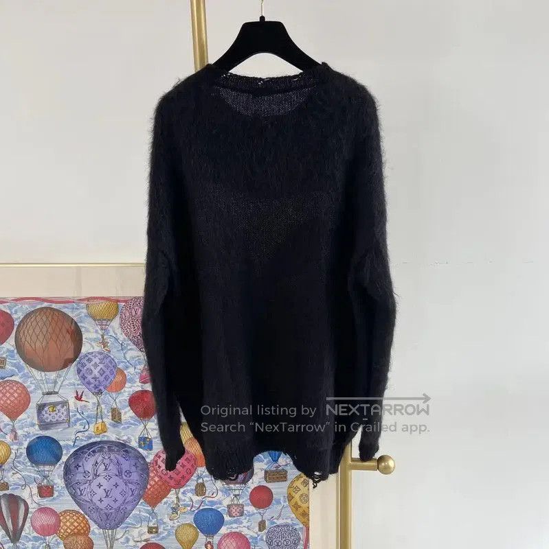 Yves Saint Laurent YSL Large Black Mohair Long Sleeve Knit Sweater . Size XL / US 12-14 / IT 48-50 - 2 Thumbnail