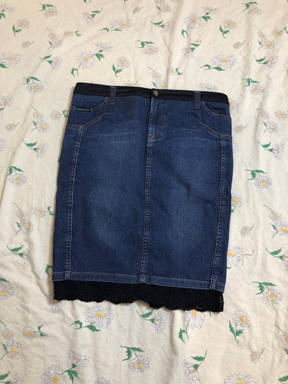 Dolce & Gabbana Dolce & Gabbana Women's Blue and Navy Skirt Size 32" / US 10 / IT 46 - 1 Thumbnail