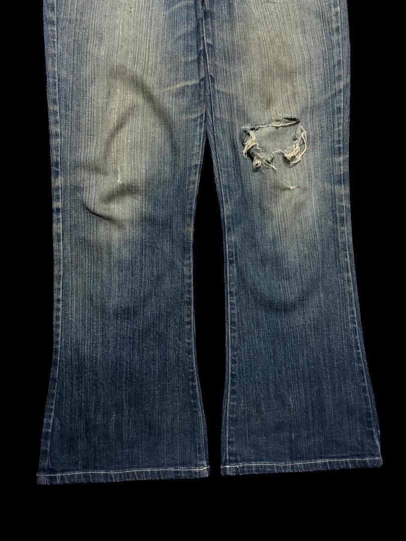 Japanese Brand INSANE 90s Japanese Theoria Bell Bottom Rusty Distress Hard Size US 30 / EU 46 - 9 Thumbnail