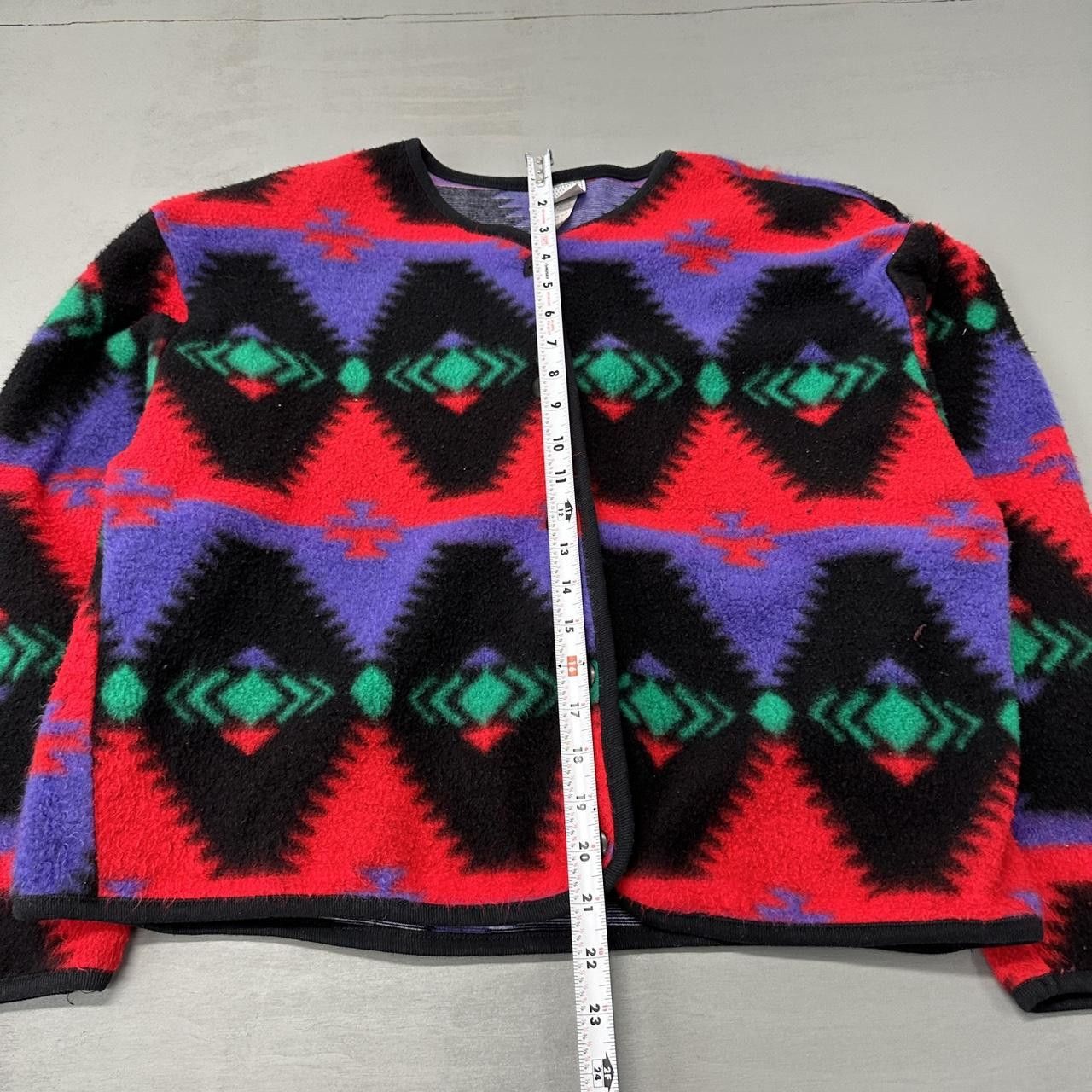 Vintage Vintage 80s Aztec Cardigan David Wayne Fleece Sweater Large Size L / US 10 / IT 46 - 5 Thumbnail