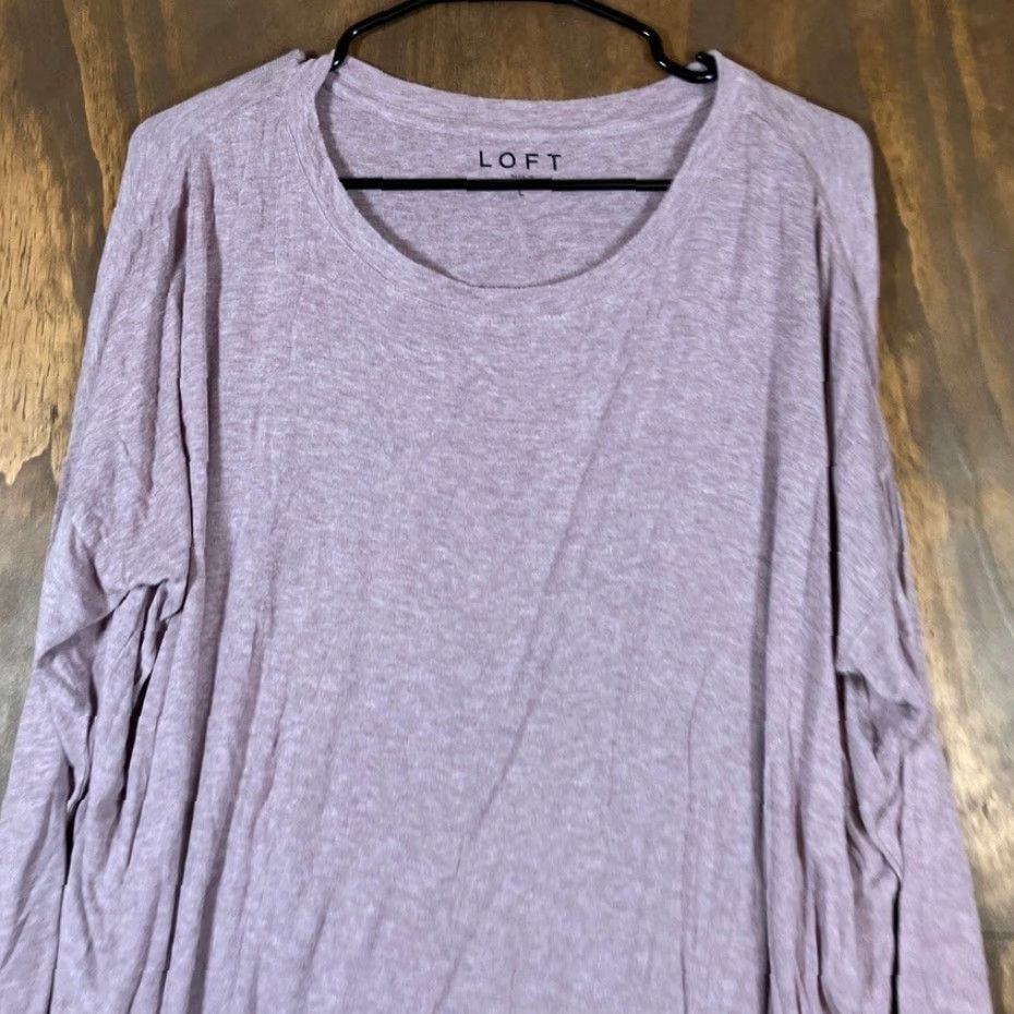 Loft LOFT Womens Shirt Purple Long Sleeve Casual Stretch Regular Large Adults Womens Shirt Size L / US 10 / IT 46 - 2 Thumbnail