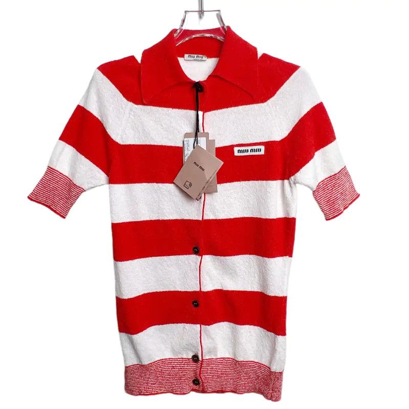 Miu Miu Miu Miu Short Sleeve Striped Top 0089 Size M / US 6-8 / IT 42-44 - 1 Thumbnail