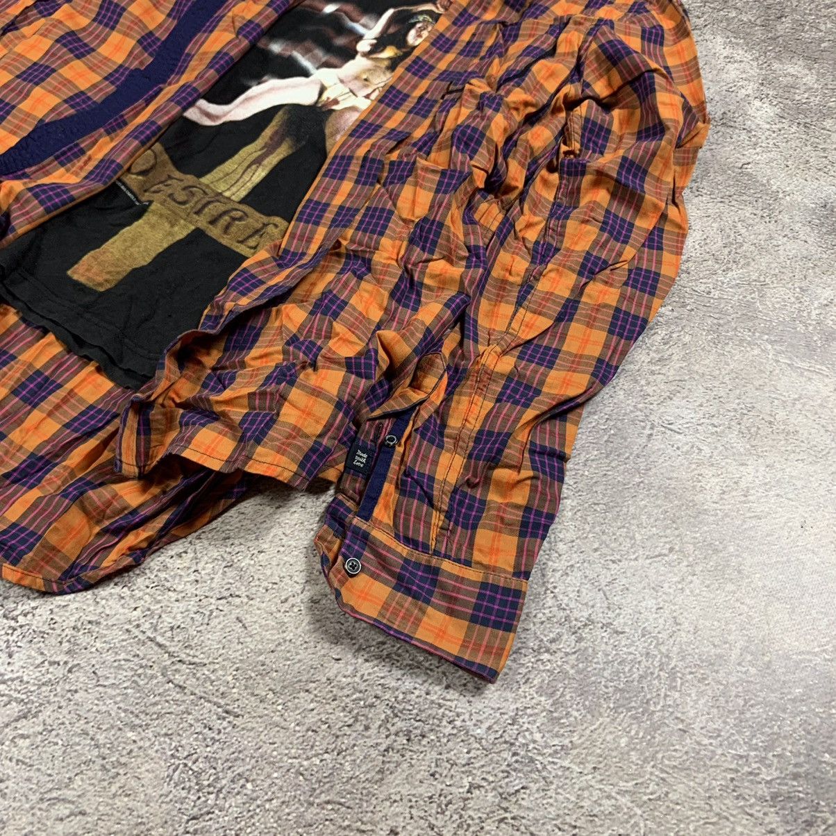 Vintage Vintage 90s Orange Checkered Plaid Shirt Grunge Streetwear L Size US L / EU 52-54 / 3 - 3 Thumbnail