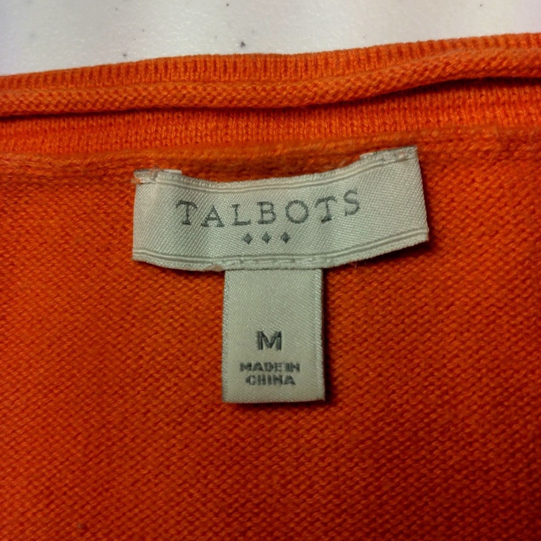 Talbots Talbots Cardigan Sweater Women M Orange Cotton Button Up Round Neck Long Sleeve Casual Travel Business Size M / US 6-8 / IT 42-44 - 3 Thumbnail