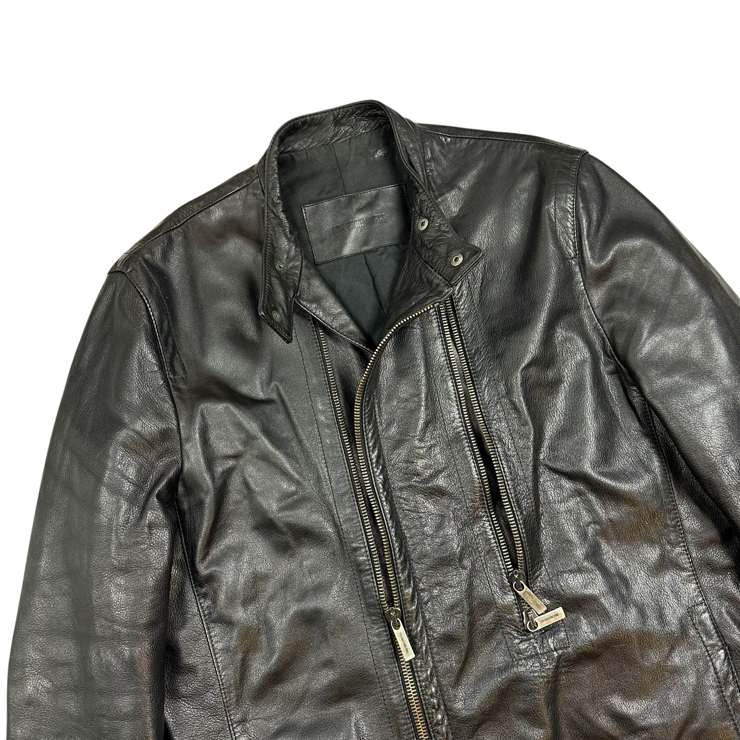 Dirk Bikkembergs Bikkembergs Matrix Leather Jacket Size US XL / EU 56 / 4 - 4 Thumbnail