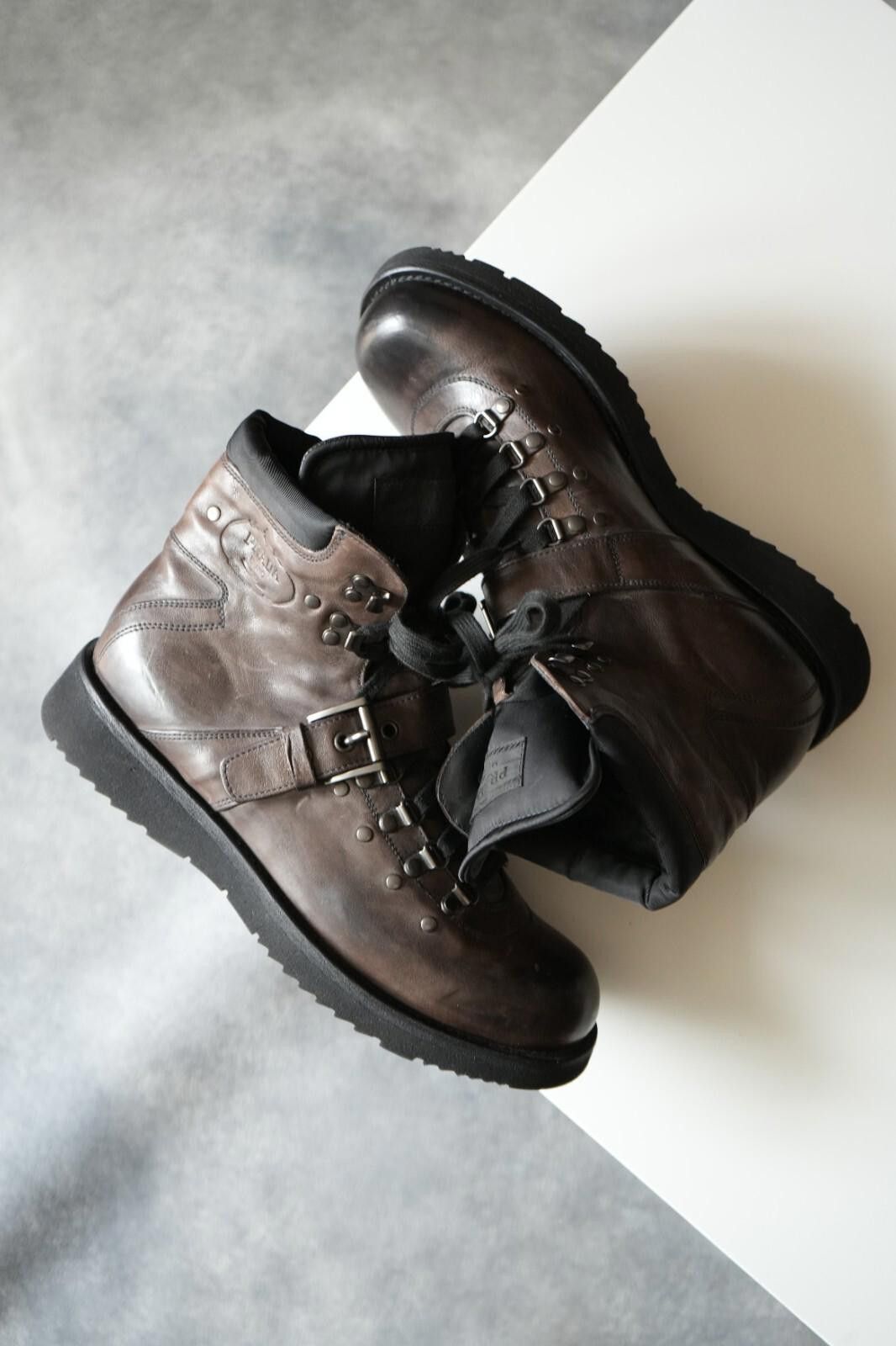 Prada NEW FW2011 Prada Hiking Buckle Trimmed Men Boots US9.5 Size US 9.5 / EU 42-43 - 9 Thumbnail