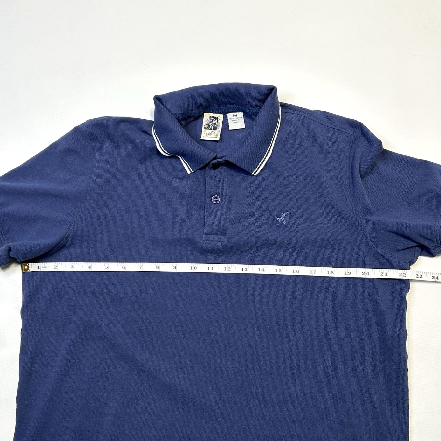 Vintage VINTAGE Kennington Polo Shirt Mens M Blue White Trim Cuff Embroidered 100% Cotton Classic Short Sleeve Size US M / EU 48-50 / 2 - 7 Thumbnail