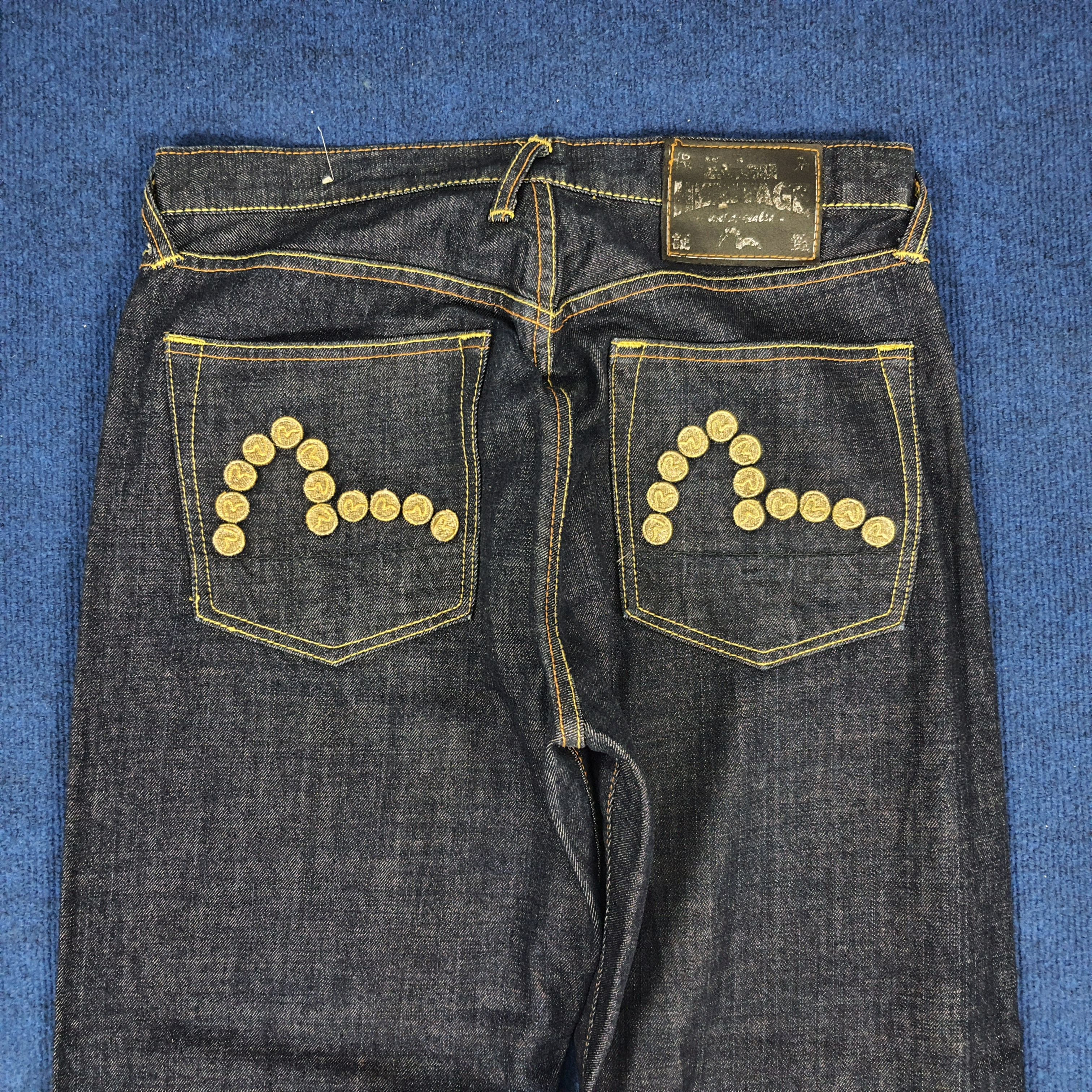 Japanese Brand × Vintage Vintage Evisu Japanese Brand Custom Gold Daicock Jeans Size US 31 - 6 Thumbnail