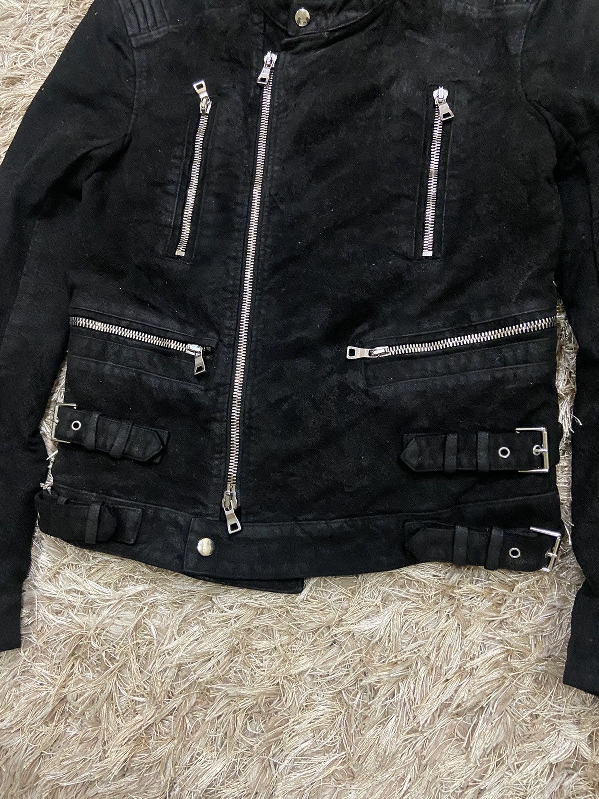 Balmain Balmain Double Collar Zipped Bondage Suede Jacket Size US M / EU 48-50 / 2 - 4 Thumbnail