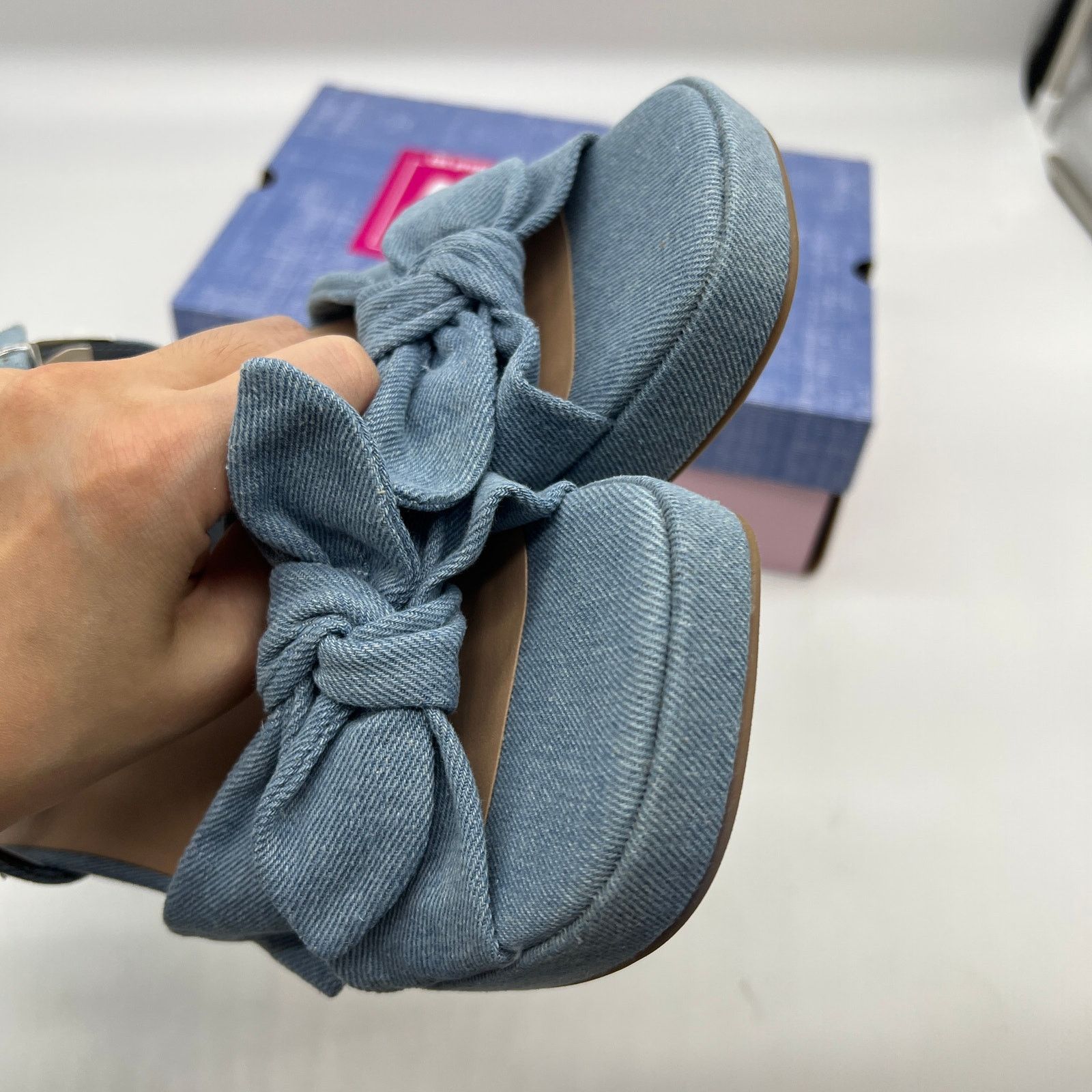 Other Pop Womens Giving Heeled Sandals Chambray Blue Size US 9.5 / IT 39.5 - 7 Thumbnail