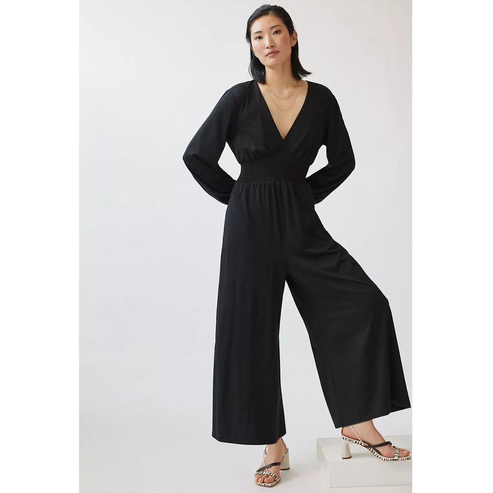 Anthropologie New Anthropologie Hutch Wide-Leg V-Neck Jumpsuit $170 XS Size 26" / US 2 / IT 38 - 2 Thumbnail