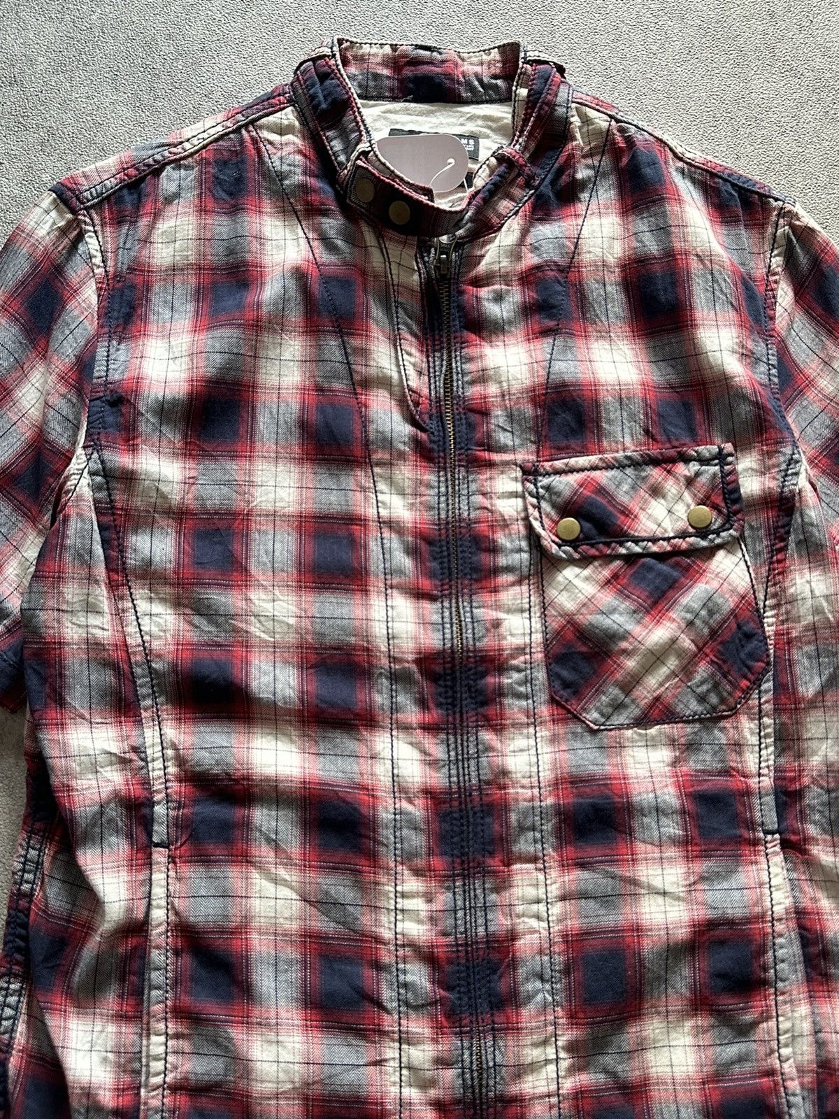 Beams Plus Japanese Beams Zip Up Plaid Punk Shirt Size US S / EU 44-46 / 1 - 4 Thumbnail