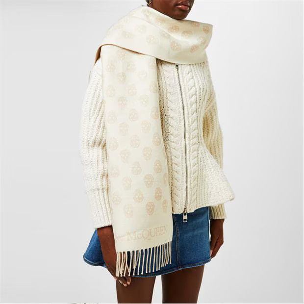 Alexander McQueen o1g2r1mq0824 Size: OS / Reversible Orchid Scarf Blush Ivory Size ONE SIZE - 4 Thumbnail