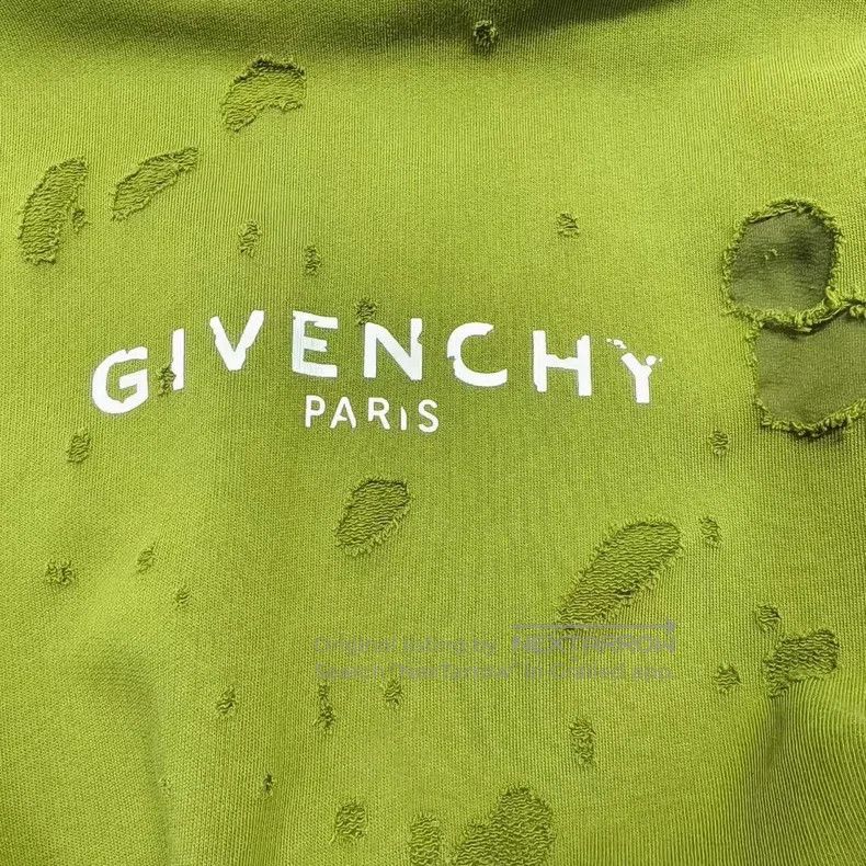 Givenchy Givenchy Military Green Destroyed Hoodie Size US XL / EU 56 / 4 - 5 Thumbnail