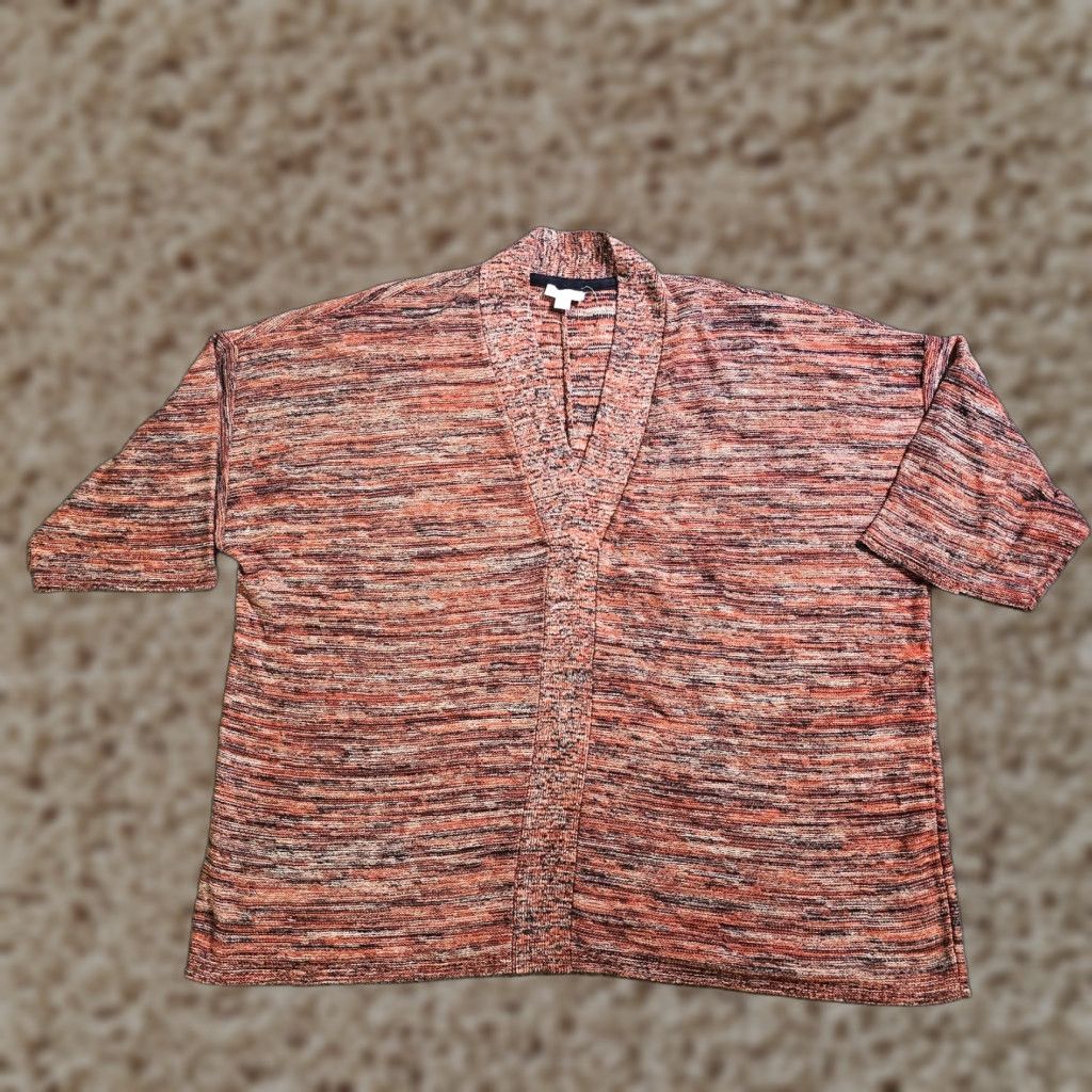 J. Jill J. Jill Sweater Top Womens Large Orange V-Neck Short Sleeve Knit Casual Oversized Pullover Knit Modern Classic Womens Size L / US 10 / IT 46 - 1 Thumbnail
