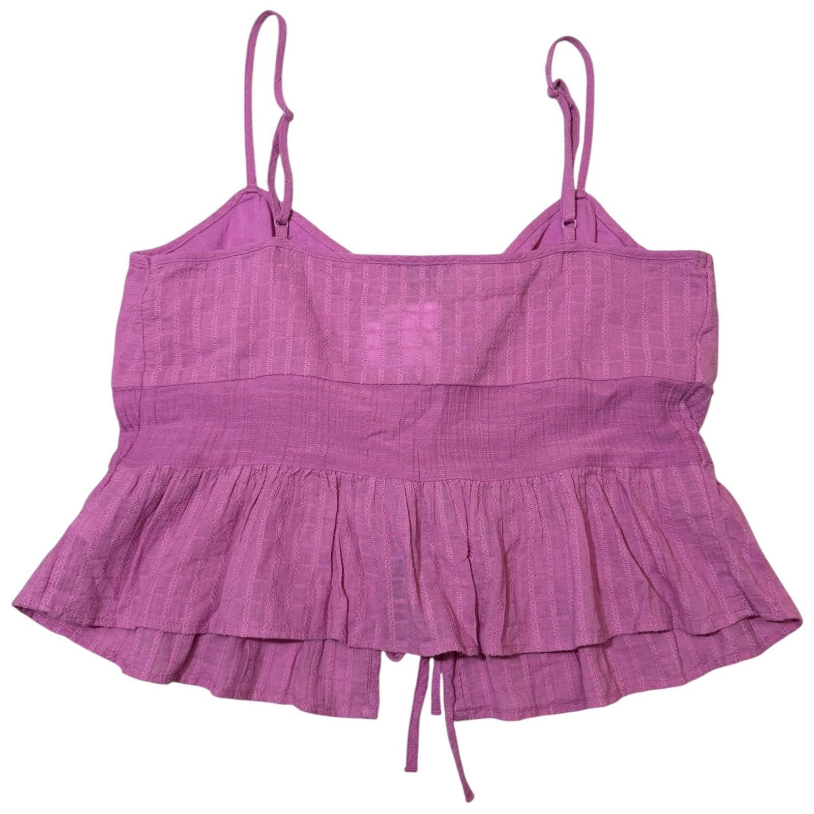 American Eagle Outfitters NEW American Eagle Crop Top Tie Front Camisole Pink Medium Size M / US 6-8 / IT 42-44 - 9 Thumbnail