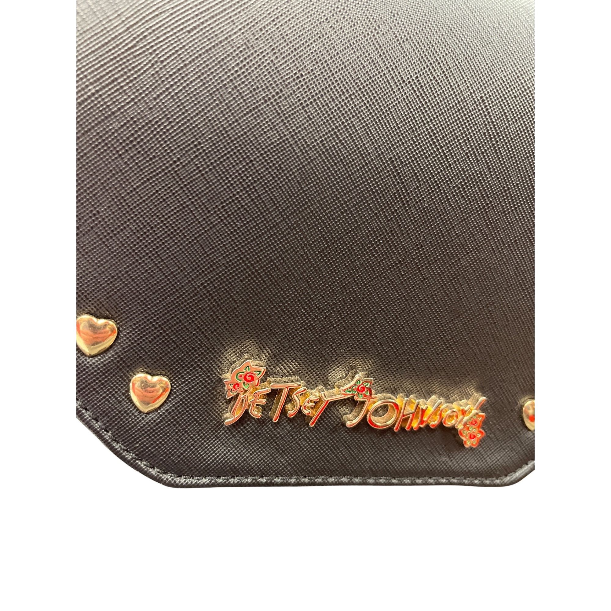 Betsey Johnson Betsey Johnson wms black gold faux leather cross body handba Size ONE SIZE - 2 Thumbnail
