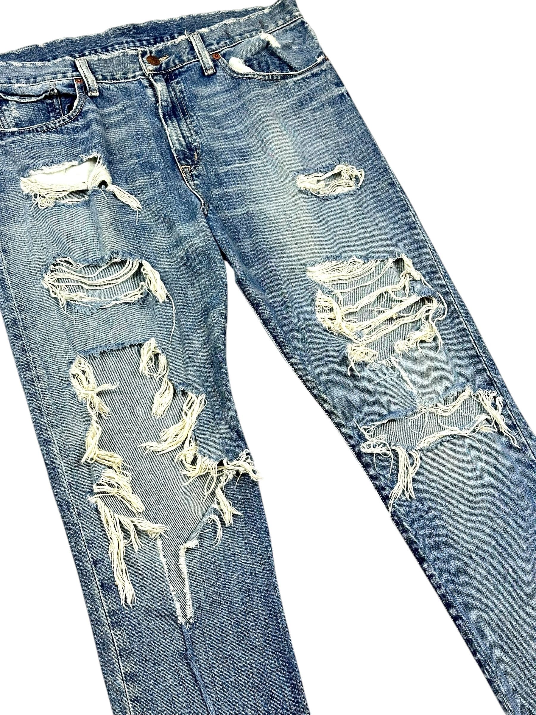 Polo Ralph Lauren Polo Fabric Destroyed Distressed Denim Jeans Size 30" / US 8 / IT 44 - 3 Thumbnail