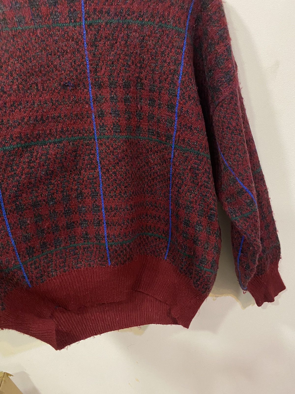 Yves Saint Laurent 90’s Wool YSL Sweater Burgundy Size US M / EU 48-50 / 2 - 7 Thumbnail