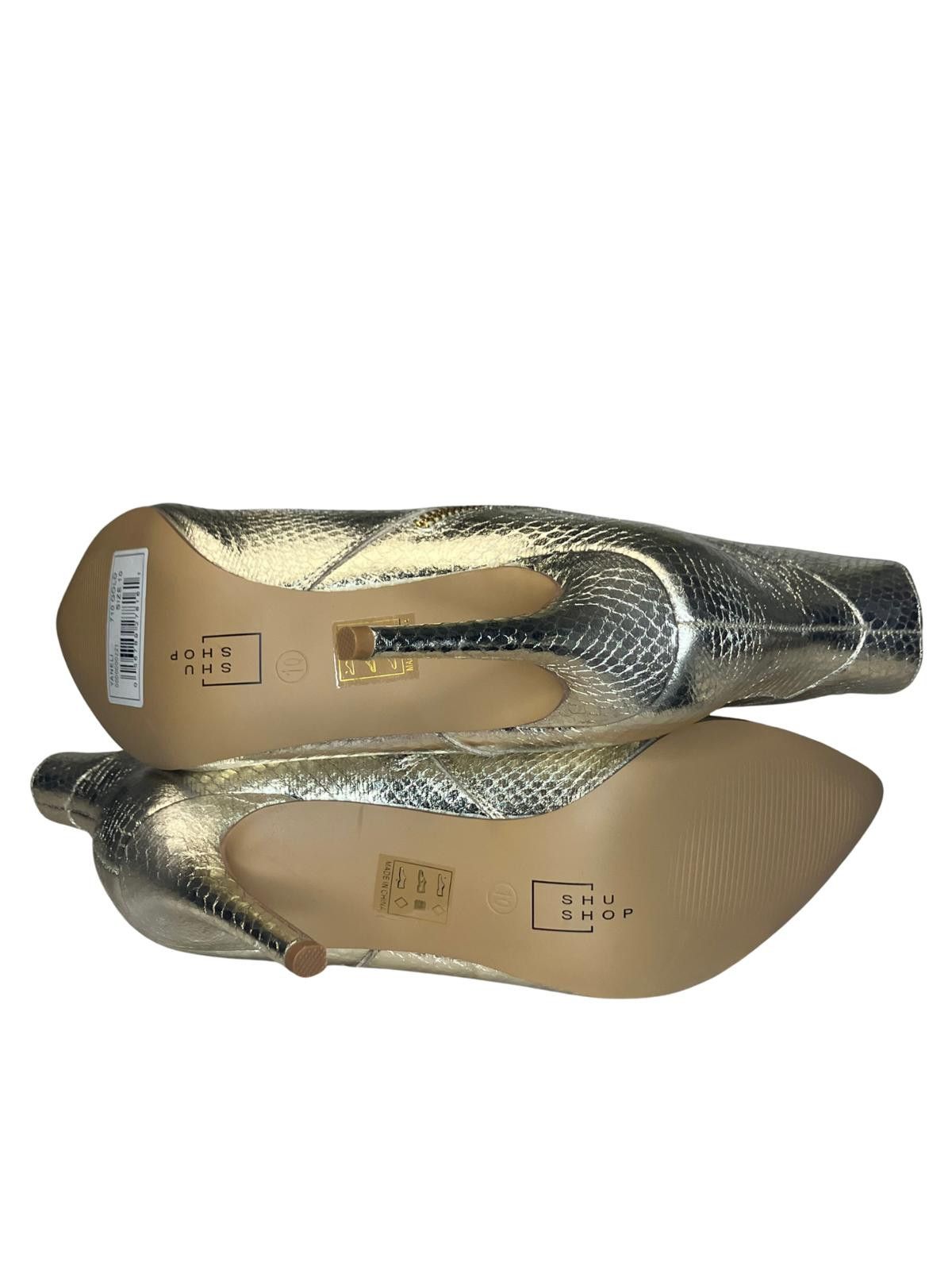 Other Shushop Yaneli Gold Snakeskin Heeled Ankle Boots Size 10 Size US 10 / IT 40 - 5 Thumbnail