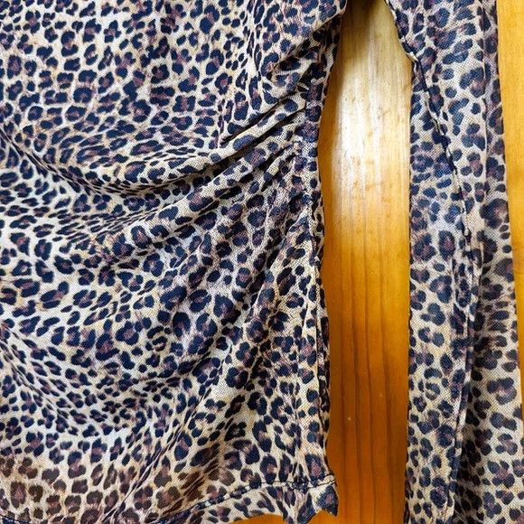 Other NWT Marissa Olivia High Neck Long-sleeved Leopard Print Top Size L / US 10 / IT 46 - 4 Thumbnail
