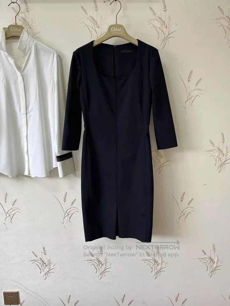 The Row The row Dark Blue Long Sleeve Dress Size S / US 4 / IT 40 - 2 Thumbnail