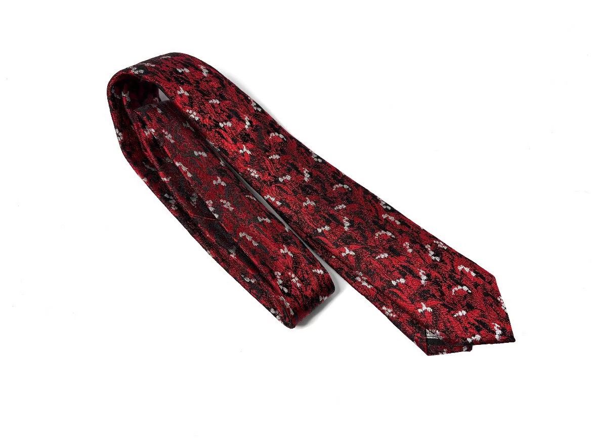 Dior Dior Homme 17SS Black & Red Painted Lily Tie Size ONE SIZE - 6 Thumbnail