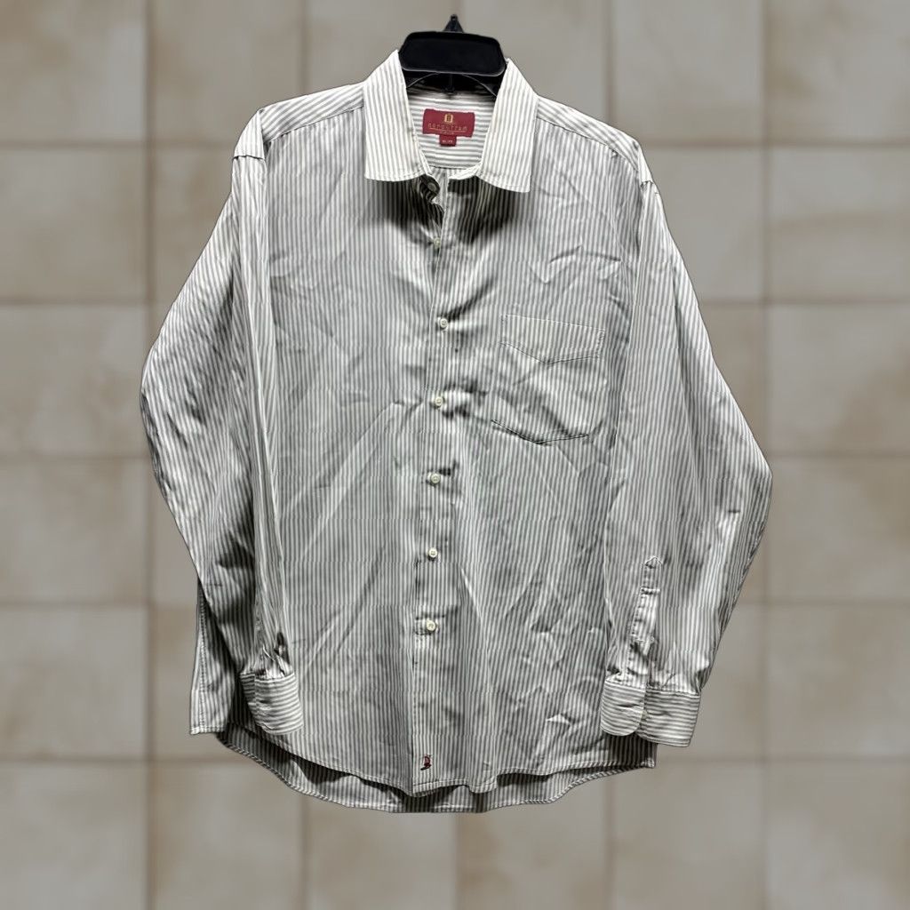 Nordstrom VINTAGE Nordstrom Shirt Mens 16 Large Gray Cotton Button-Up Size US L / EU 52-54 / 3 - 1 Thumbnail