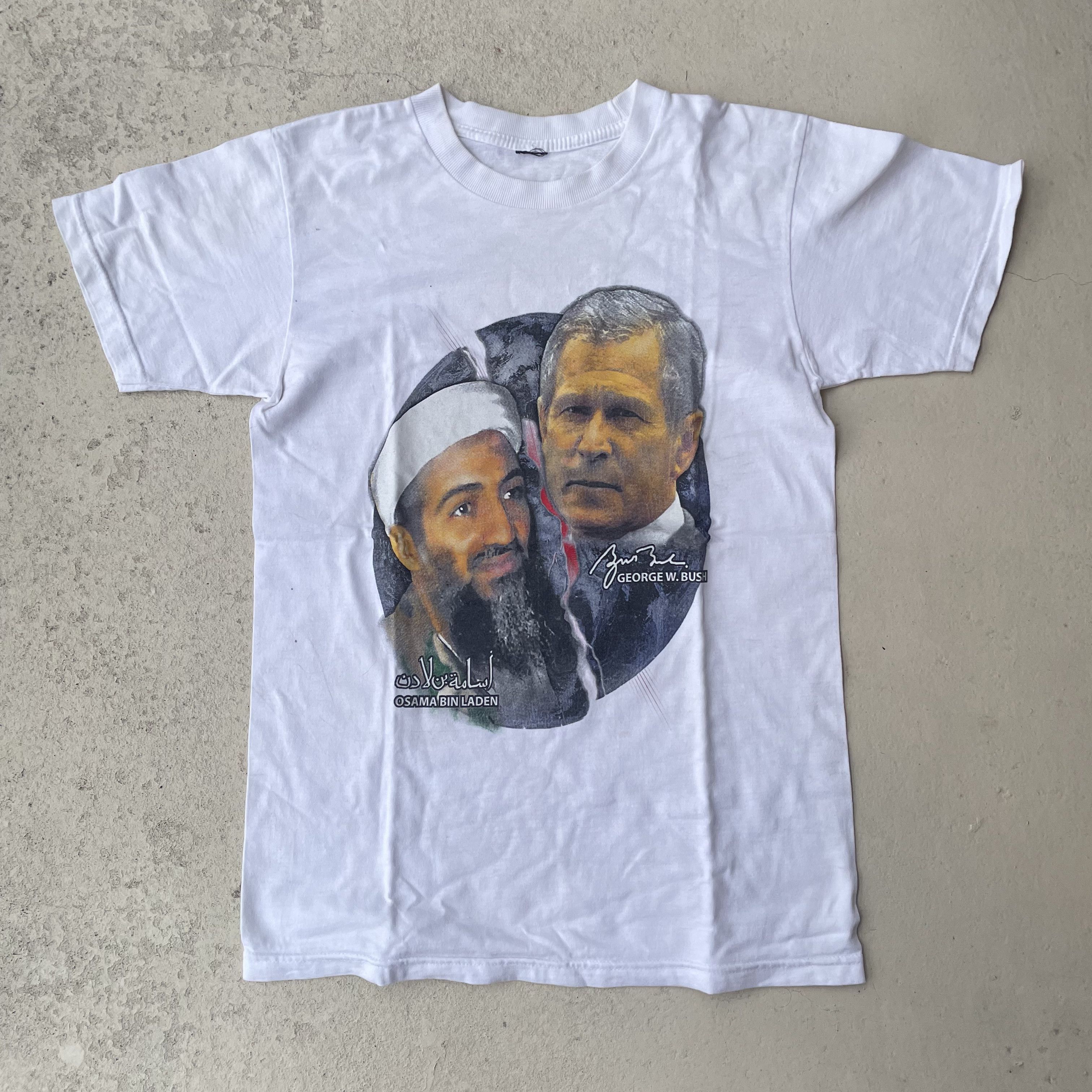 Vintage Vintage 00s Bush Bin Laden "Split" Bootleg Tee Size US XS / EU 42 / 0 - 1 Thumbnail